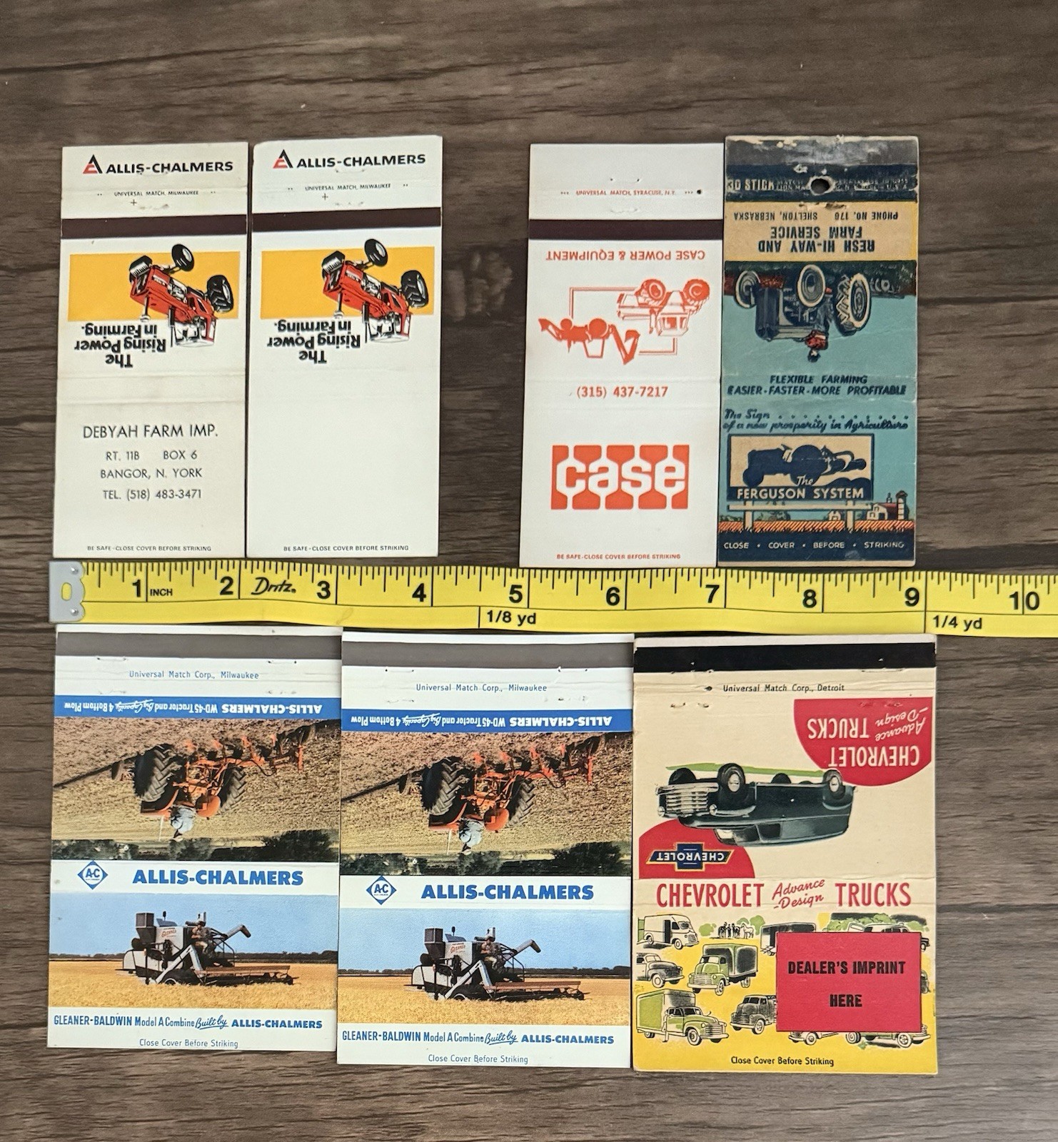 Vintage Matchbook Covers | Allis-Chalmers | Case | Chevy | Ferguson System