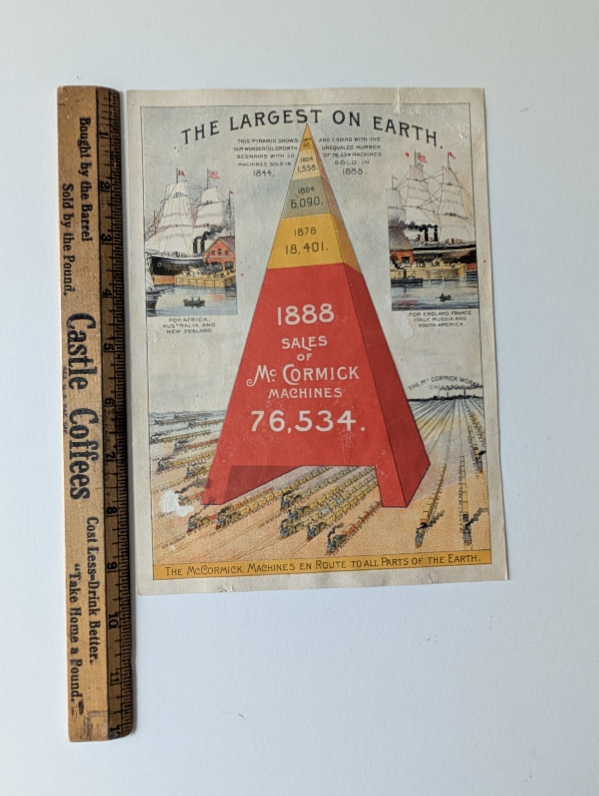 McCormick Machines 1888 Sales Poster Trade Card Farm Equipment Advertising