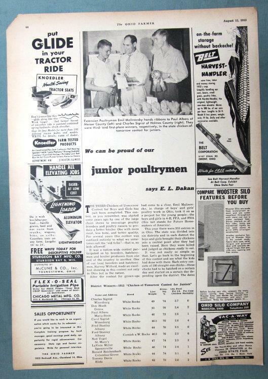 Original 1953 YOUTH Article Features Charles Sigrist of Holmes County Ohio