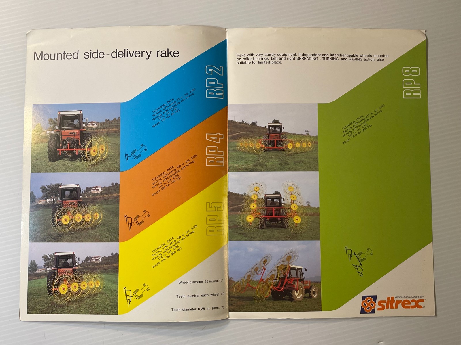Vintage Sitrex Mounted Side Delivery Rake – Dealer Sales Brochure *1980s*