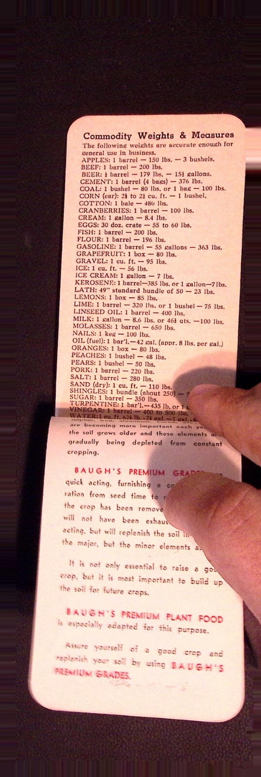 Baugh&rsquo;s Fertilizers Advertising Scratch Pad and Information