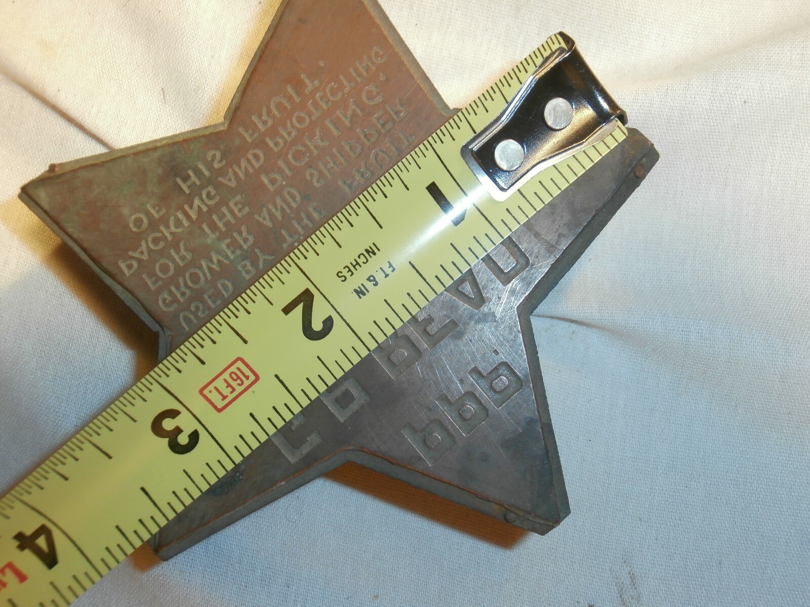 Antique Printers Printing Block G P READ New York Fruit Grower Dealer Supplies
