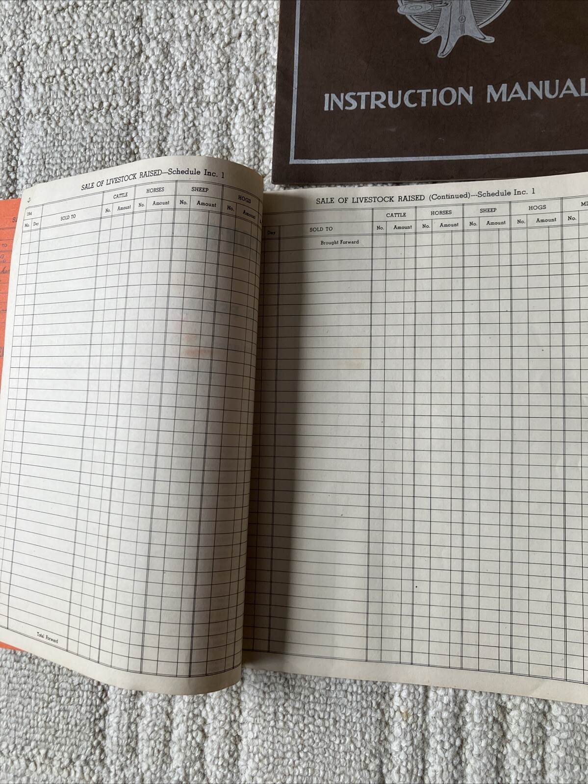 Vintage 1940-60&rsquo;s Advertising Farm Record Books Reed City Michigan And Others
