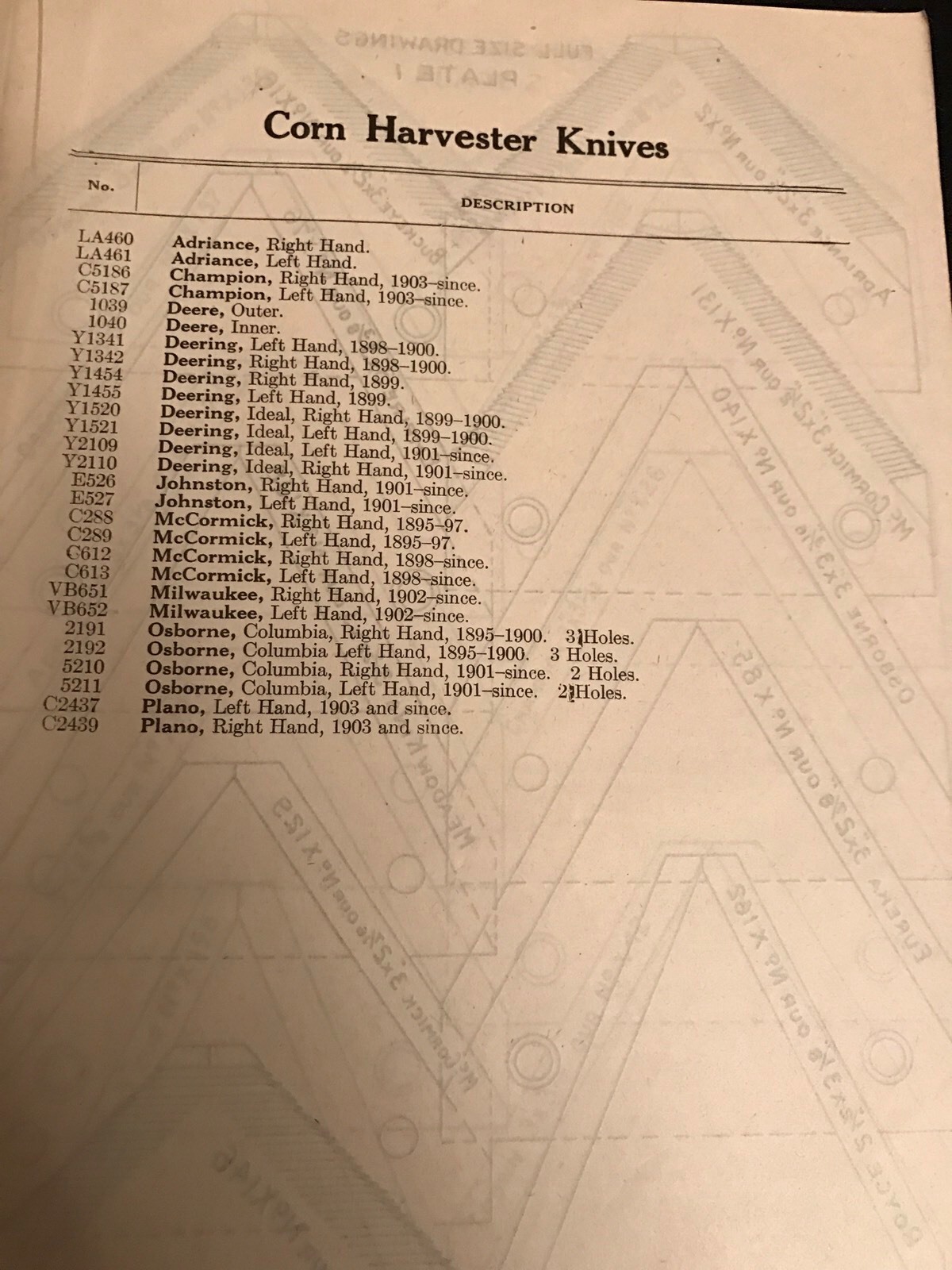 1917 WALTER A WOOD HARVESTER CO Sales Catalog Reaping Rakes Price List Lot of 2