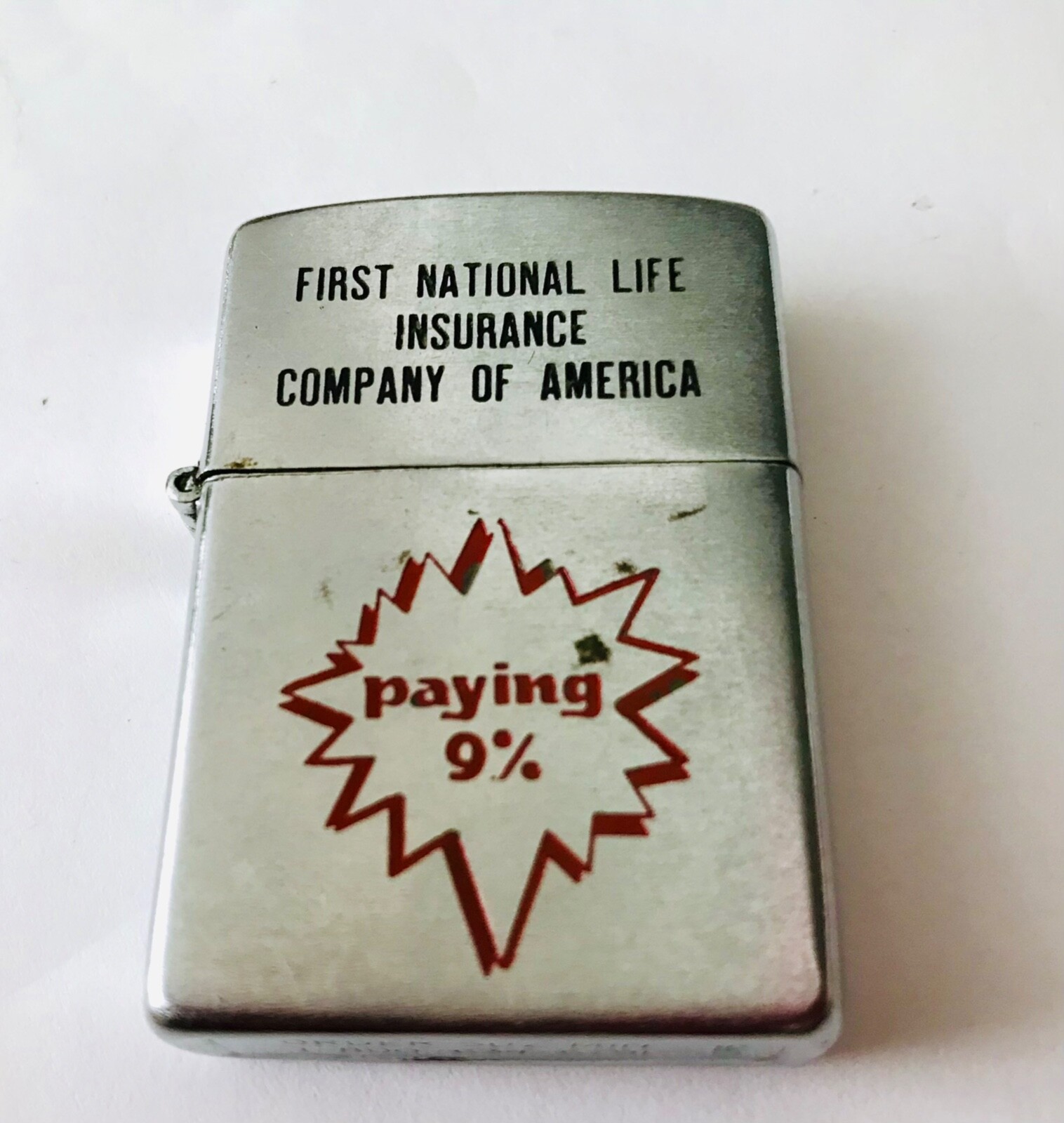 Vtg First National Life Insurance of America Promo Lighter Farmer Insurance