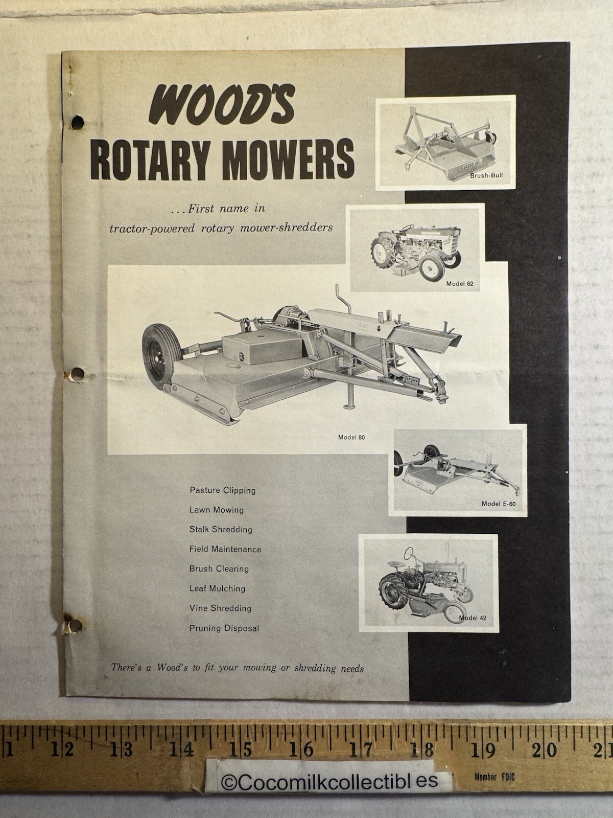Vintage Wood Brothers MFG CO Wood&rsquo;s Rotary Mowers Sales Brochure Oregon Illinois