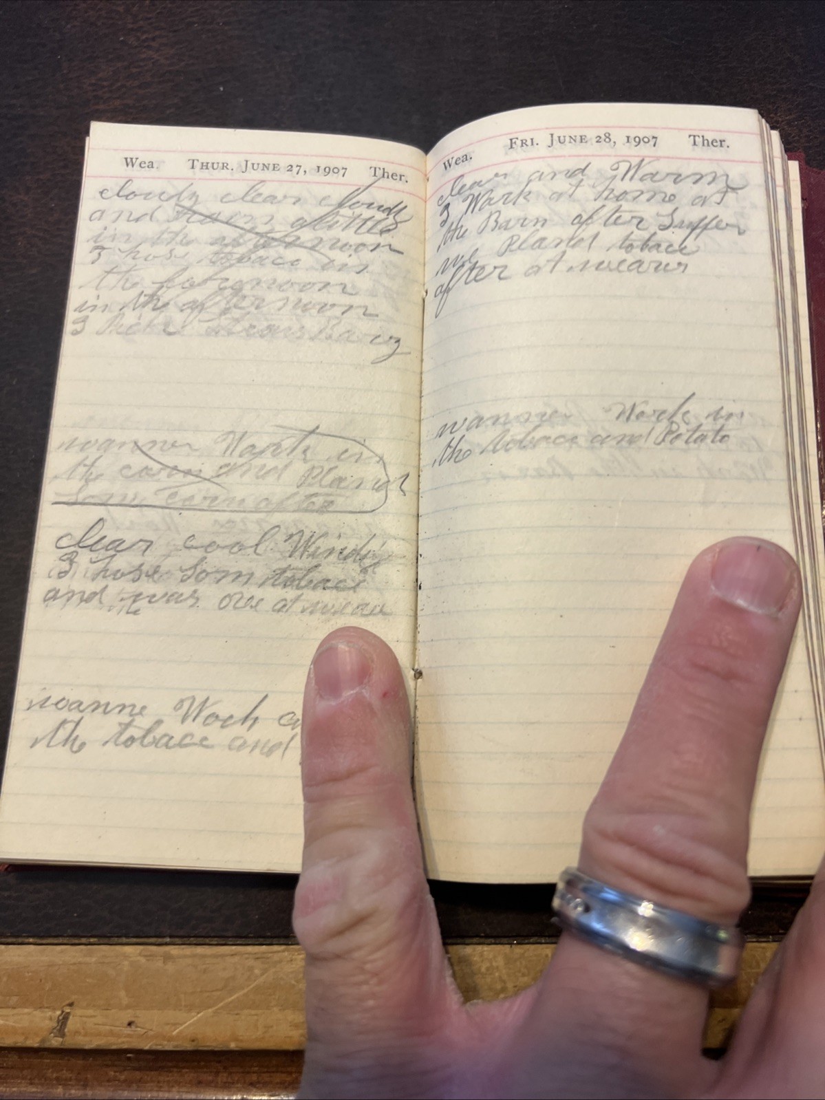 Rare 1907 Excelsior Diary Leather Bound Memo Farmers Almanac Booklet