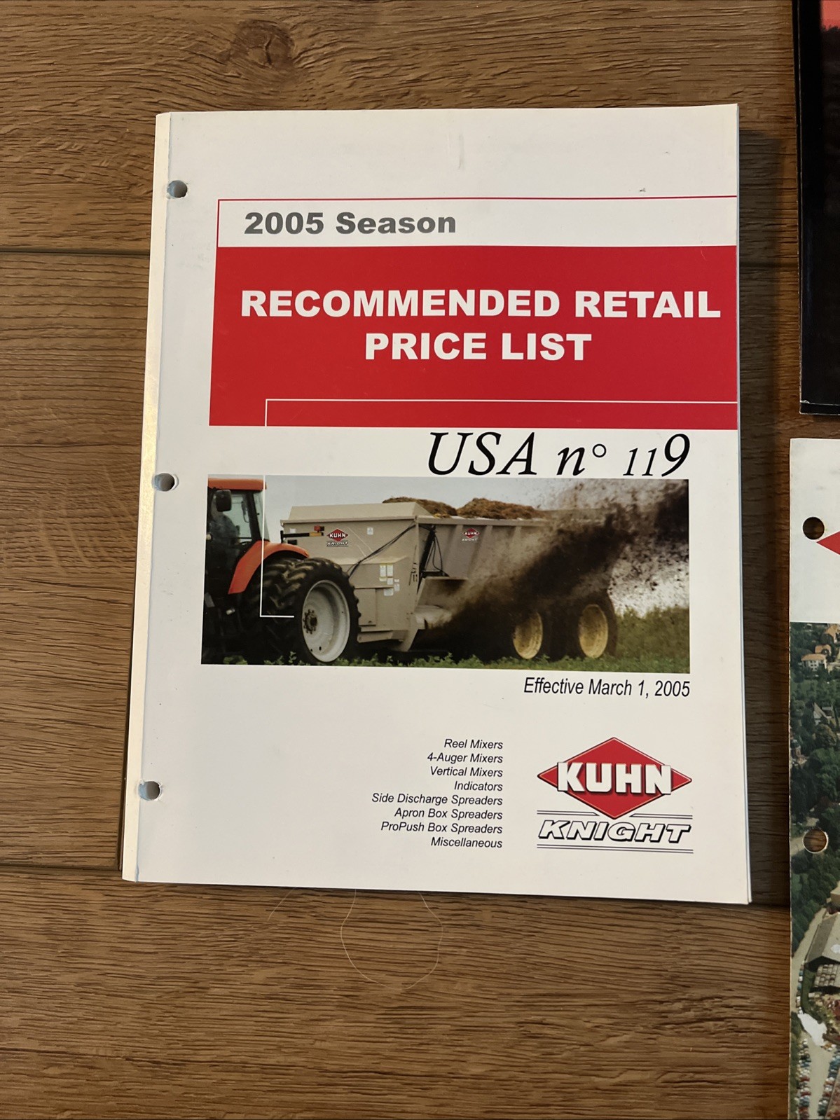 2005 KUHN Knight Farming Retail Price List USA Farming Brochures