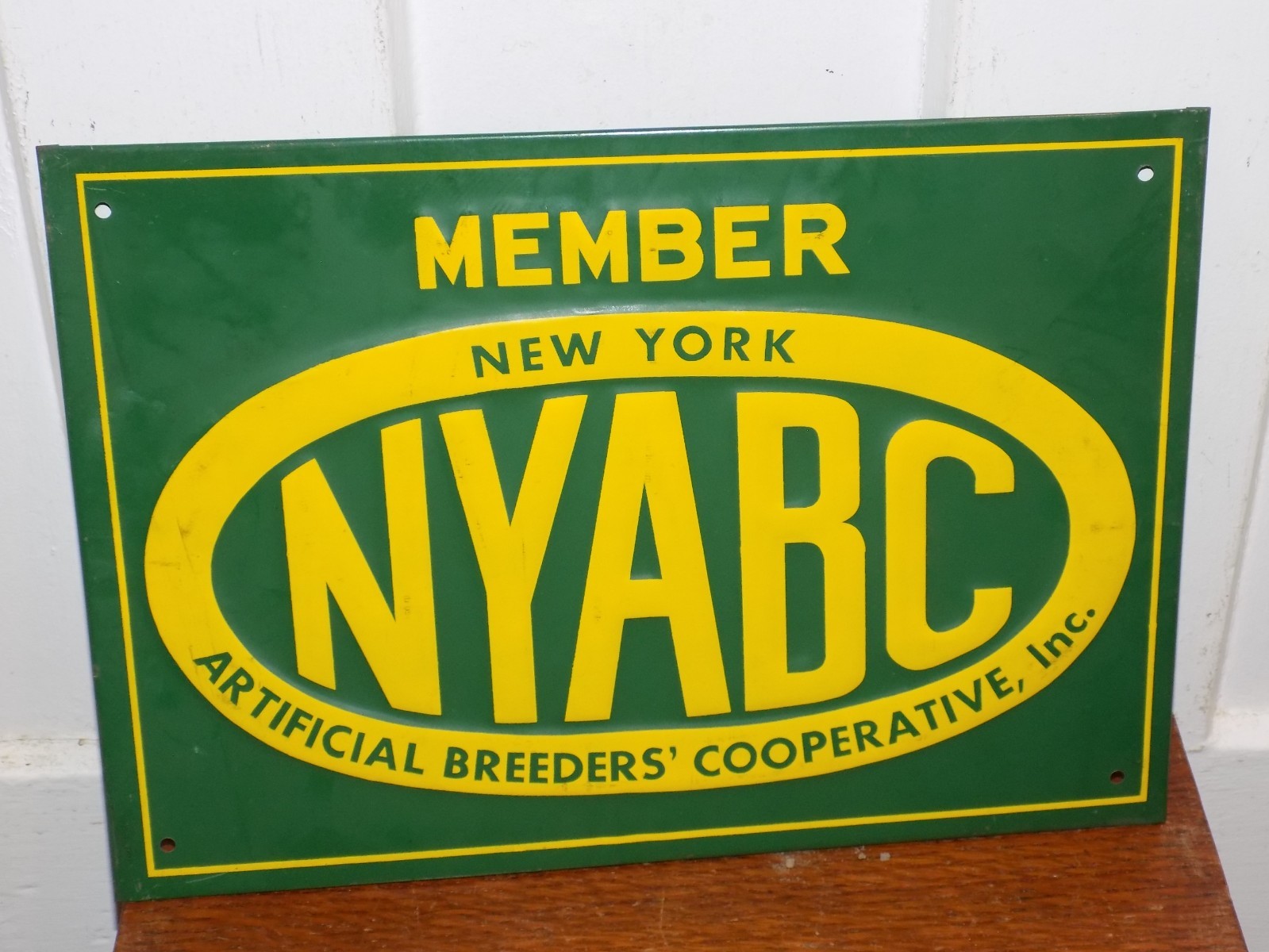 Vintage Member NY Artificial Breeders’ Cooperative Inc. Embossed Sign