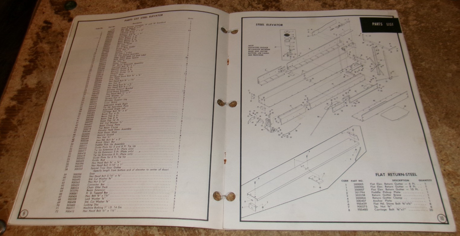 vintage badger assorted model barn cleaner operators manual good used
