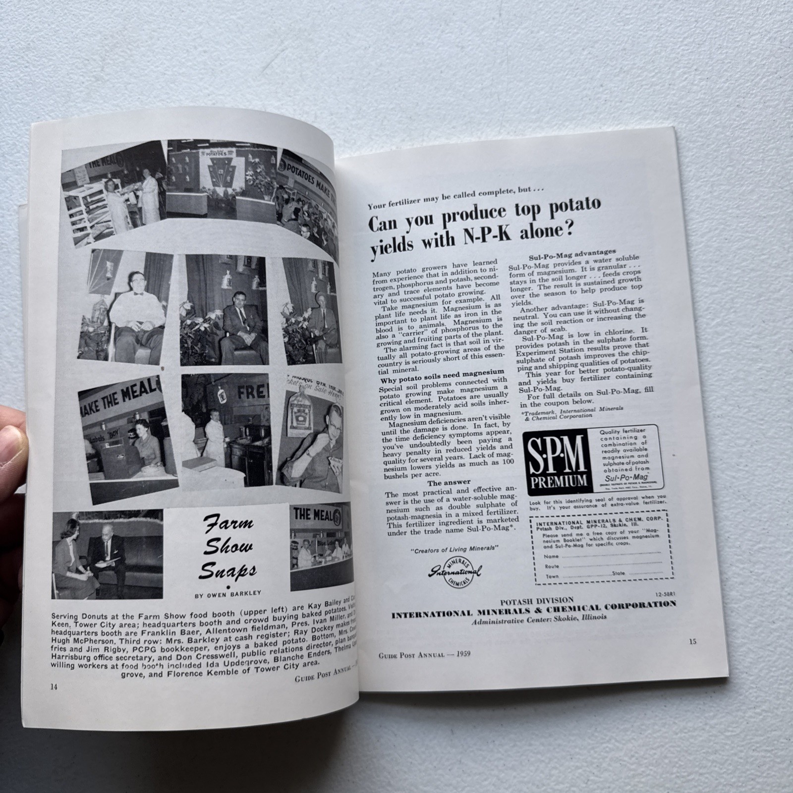 The Guide Post Pennsylvania Potato Growers March 1959 Annual Volume 37 Booklet