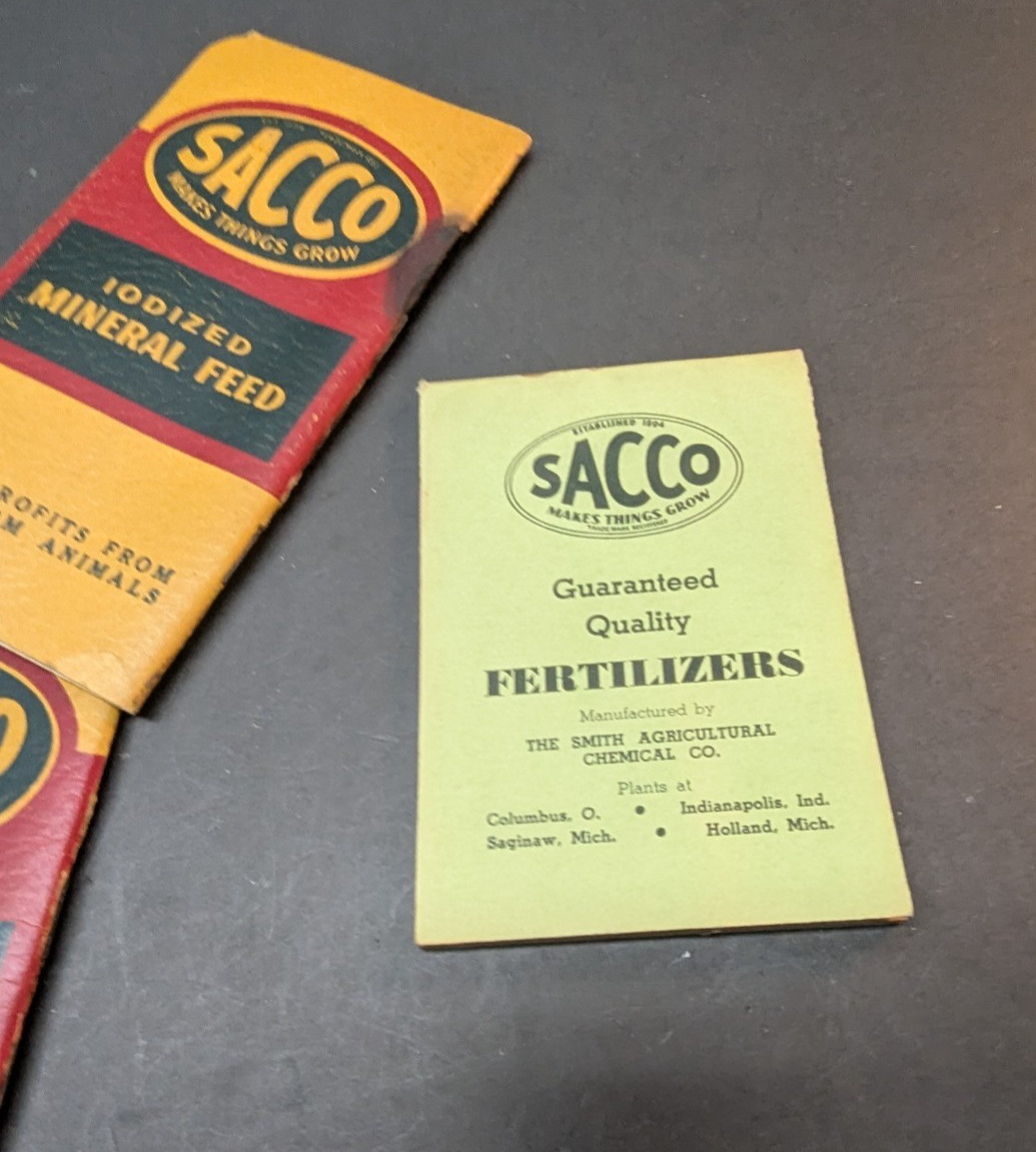 LOT OF 3 Sacco Fertilizers Pocket Memo Pad Book Columbus Indianapolis Saginaw