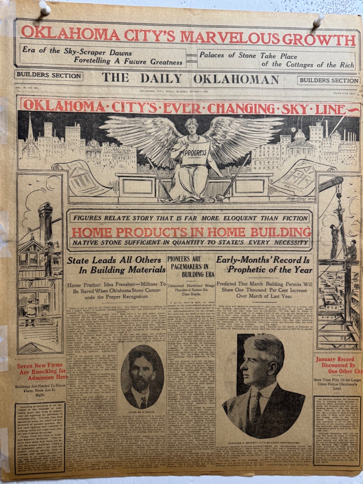 1909 OKLAHOMA CITY EVER CHANGING SKY LINE NEWSPAPER AD FREE SHIPPING