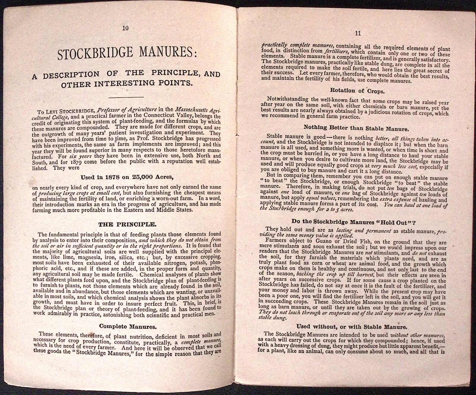 1879 Stockbridge Manures Bowker Fertilizer Co Catalog J.S. Reed & Bro Agents