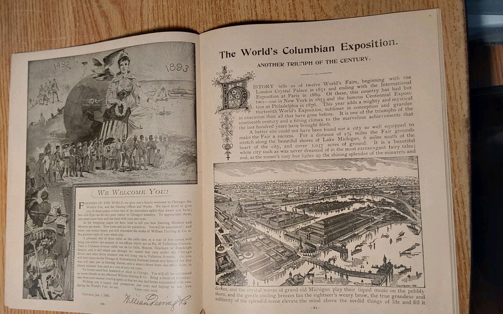 VINTAGE DEERING CO. CUTTING MACHINERY BOOKLET  »TRIUMPHS OF THE 19th CENTURY »