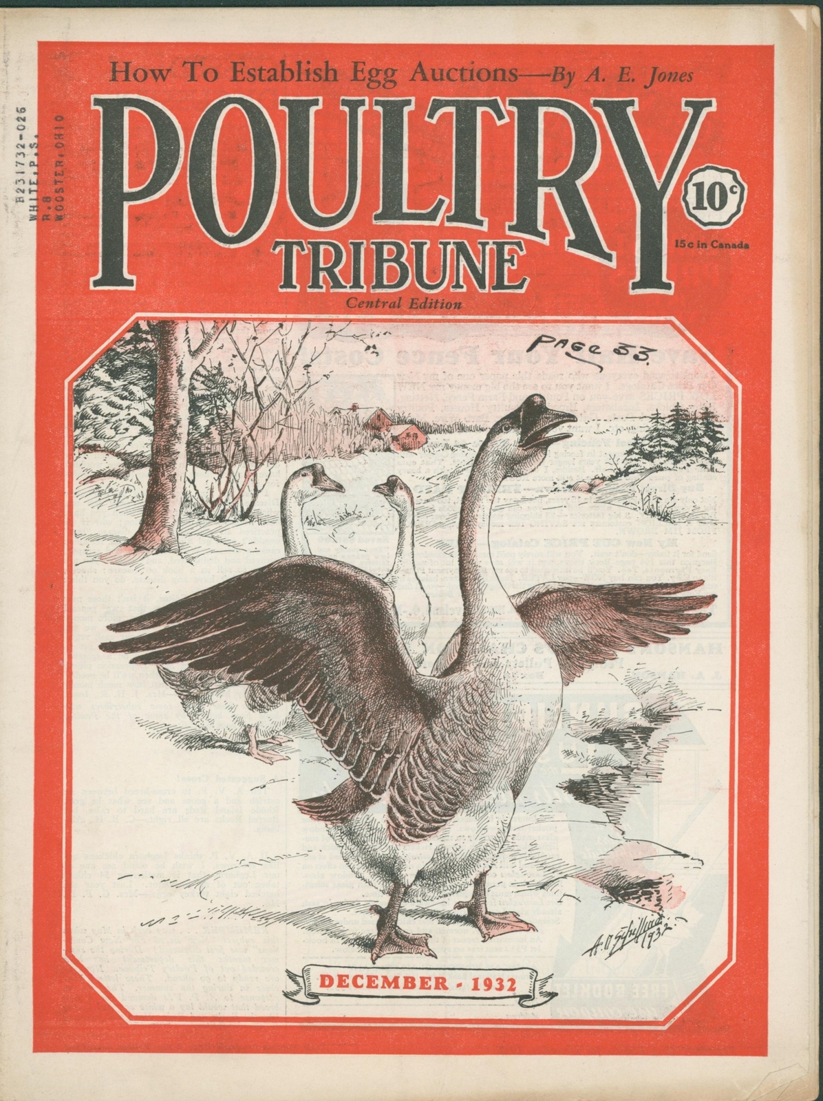 1932 December Poultry Tribune Chicken Farm Eggs Coop Chick Advertising Magazine