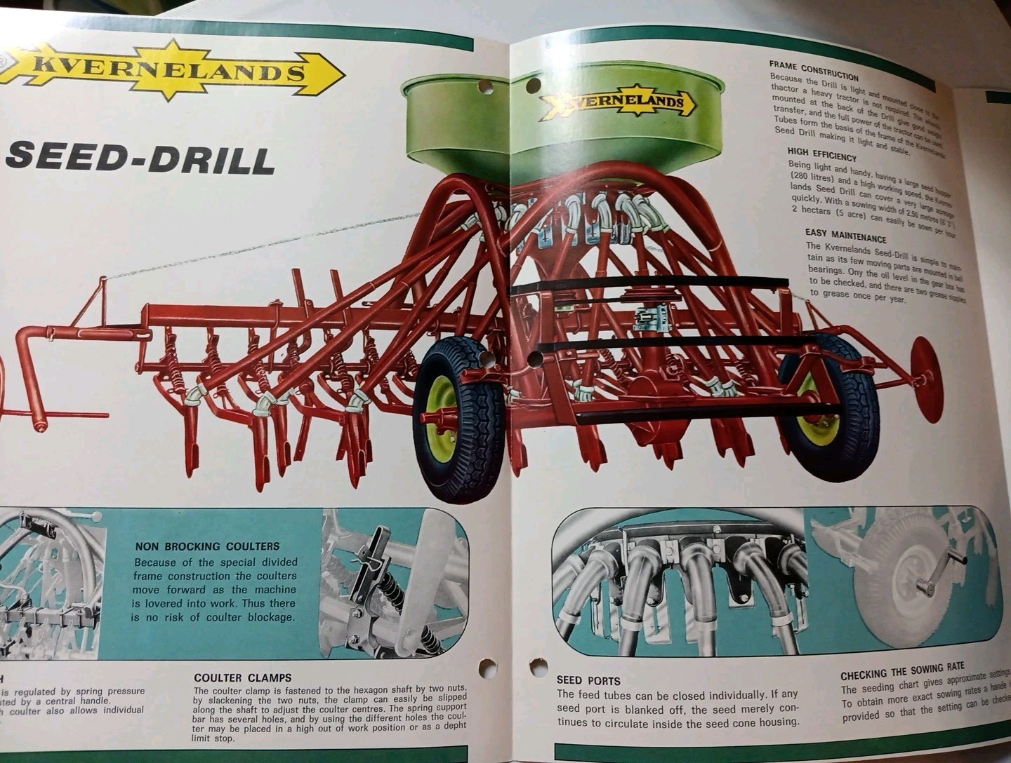 2 Kvernelands Seed Drill & Moldboard Plow Brochures Vintage Farming Advertising