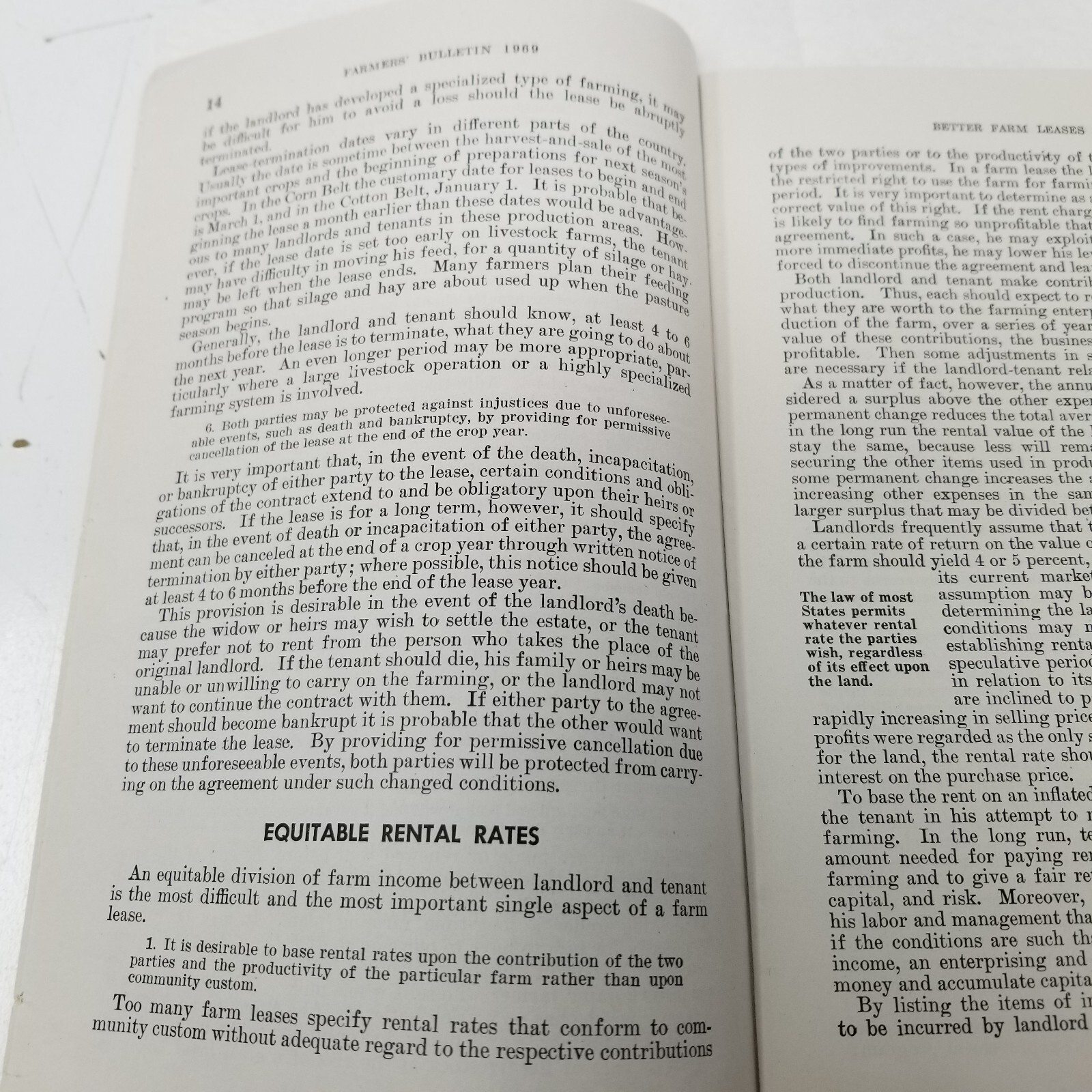 Better Farm Leases 1946 Farmers&rsquo; Bulletin Booklet 1969 USDA Guide Checklists