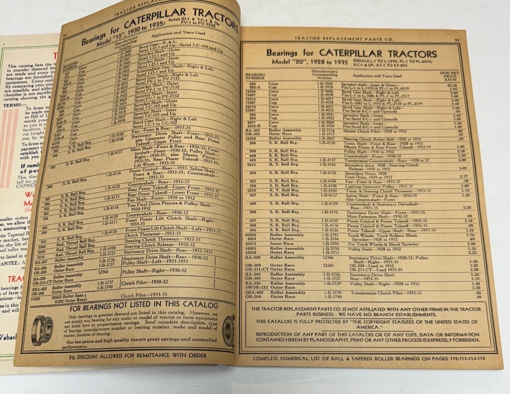 1940 Replacement Parts Catalog John Deere Allis Chalmers MM Case Avery 116 Pages