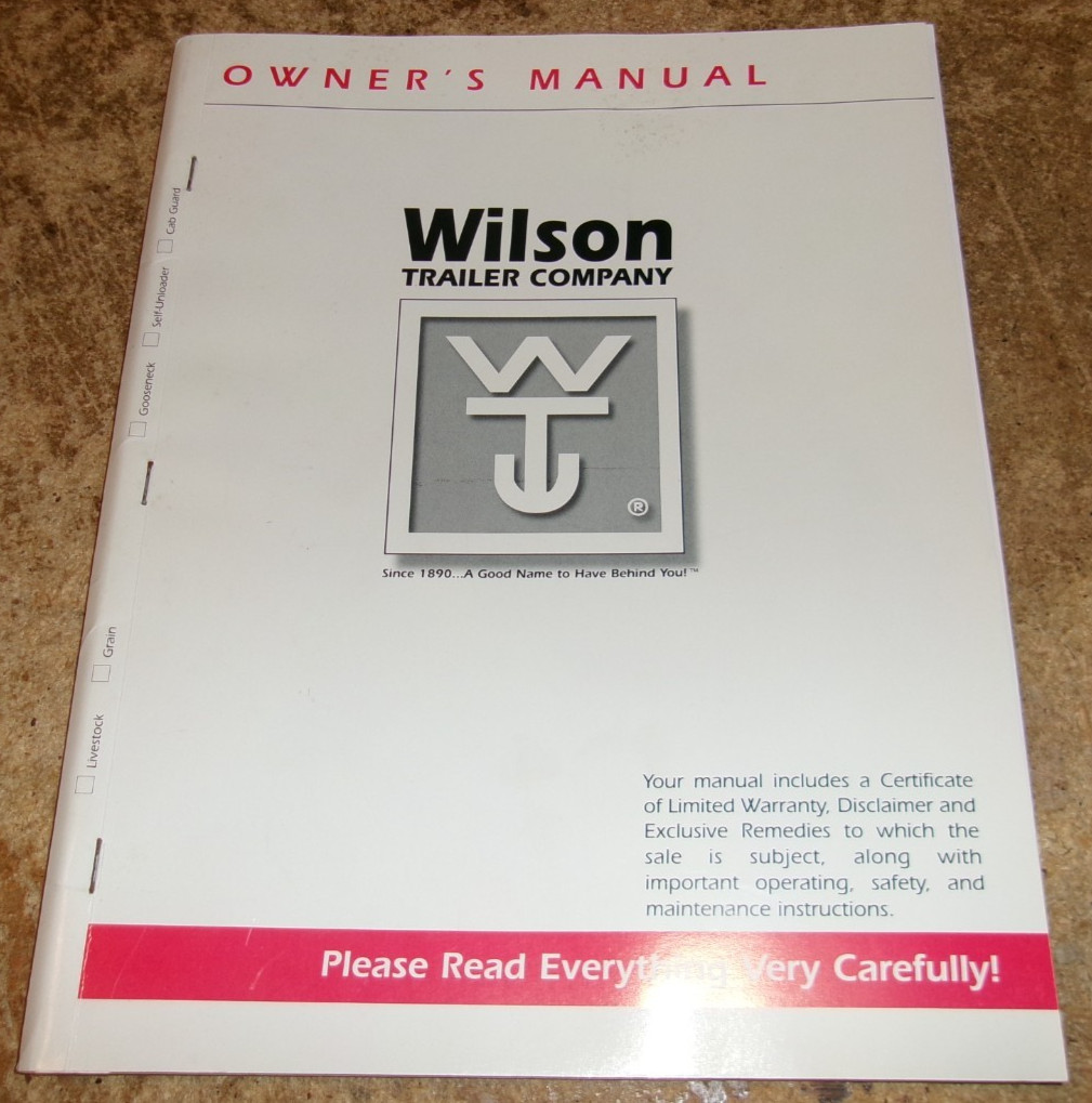 2000 wilson grain trailer operators manual nice used