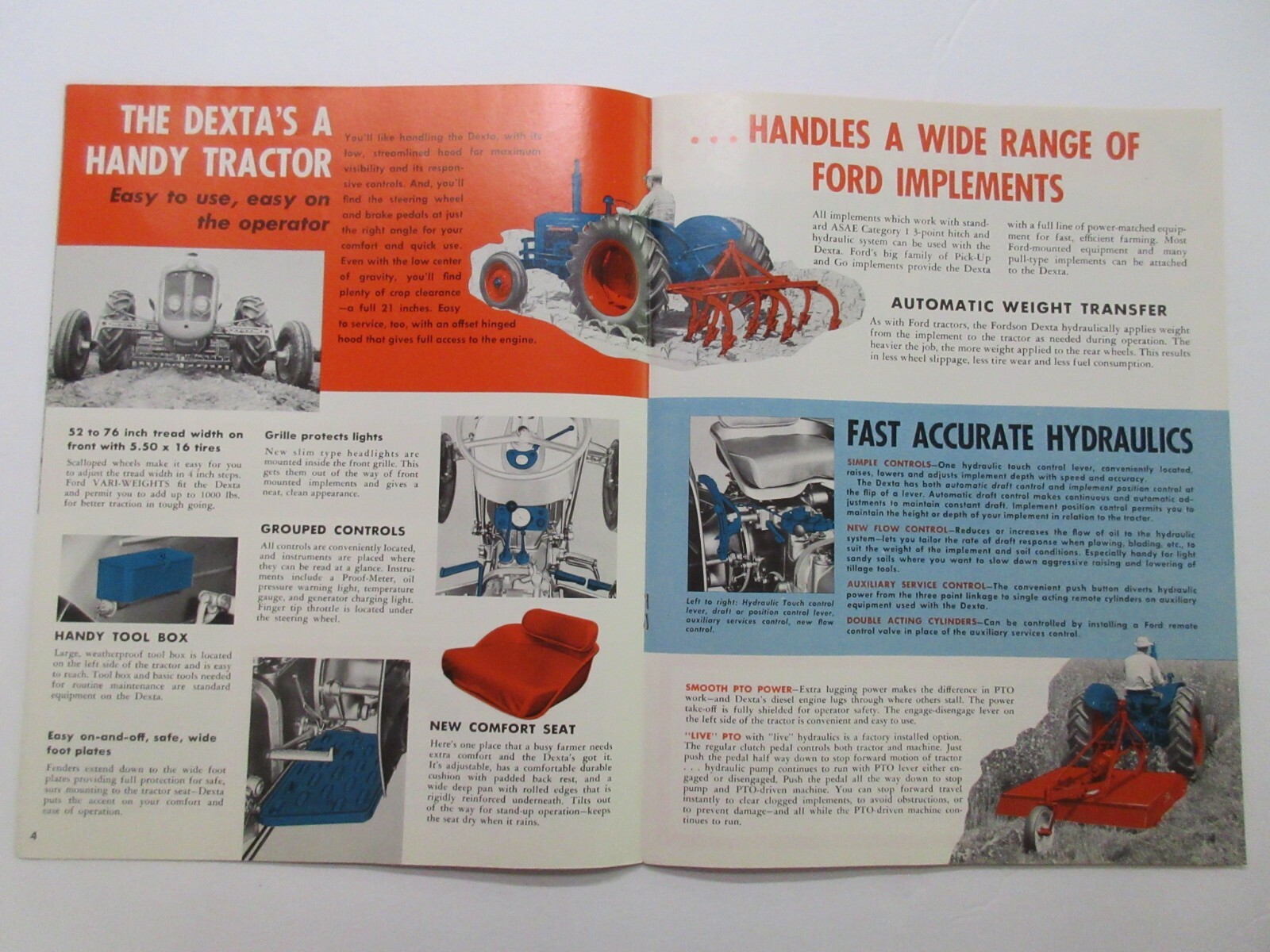 Fordson Dexta Diesel Tractor Sales Brochure 1961 8 Page