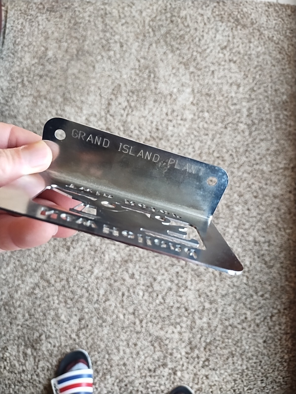 Vtg New Holland Twin Rotor Combine GRAND ISLAND PLANT Metal Emblem Sign Plate