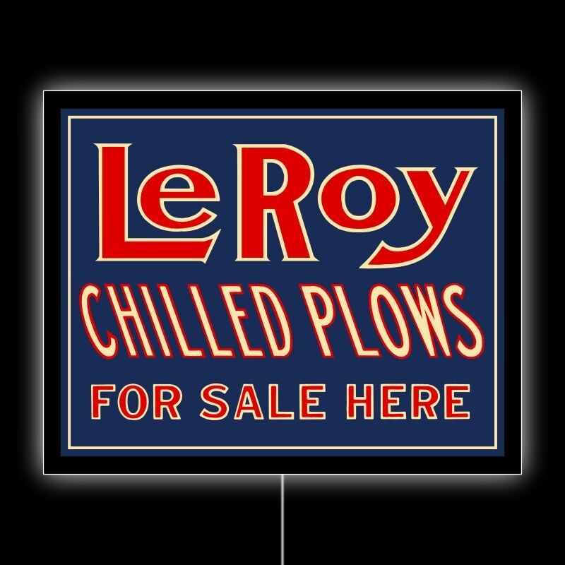 Le Roy Chilled Plows For Sale Here NEW LED Hanging Lighted Sign: 18×23&Prime;