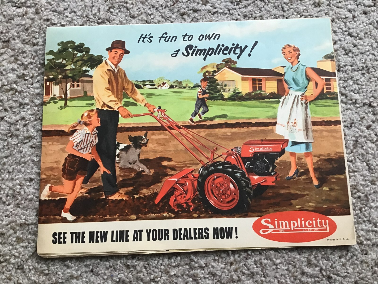 1950s Simplicity vintage Garden equipment, original sales information.
