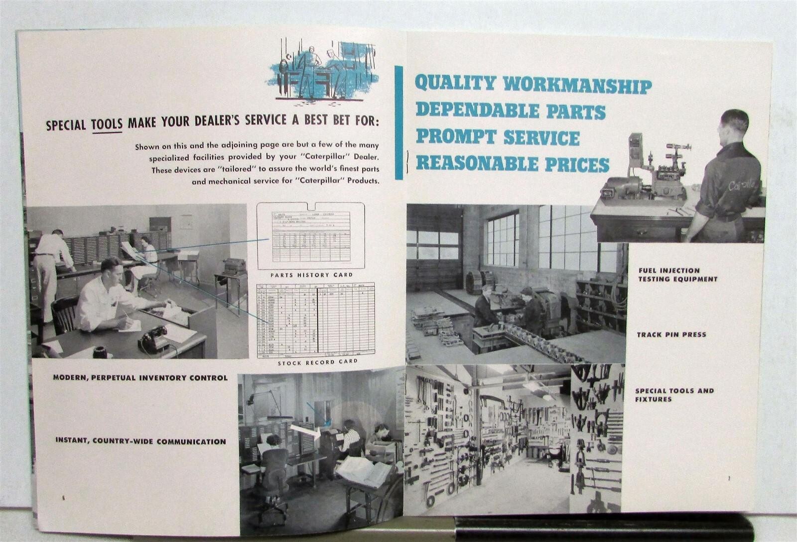 1950s Caterpillar Cranes Service Fleet Construction Sales Brochure Mailer