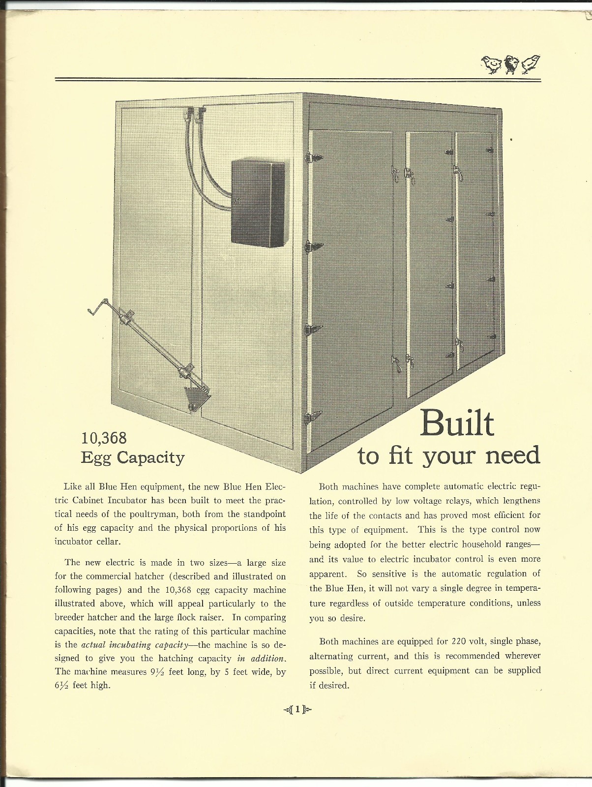 1931 Catalog Blue Hen Electric Cabinet Incubator Lancaster Mfg Co PA Chickens
