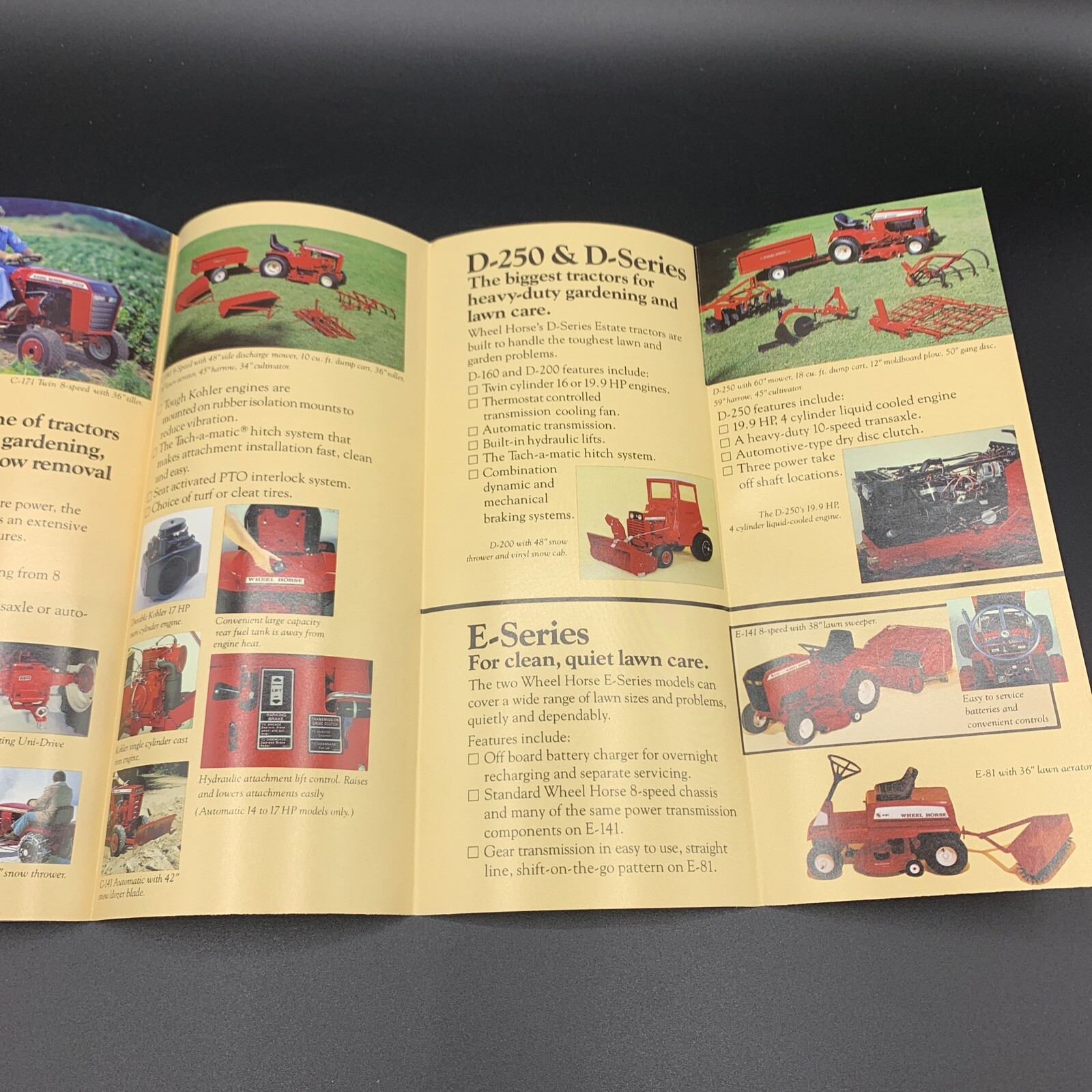 Pair Original NOS Wheel Horse Lawn Tractor Fold Out Mower Brochures-1979 & 1980