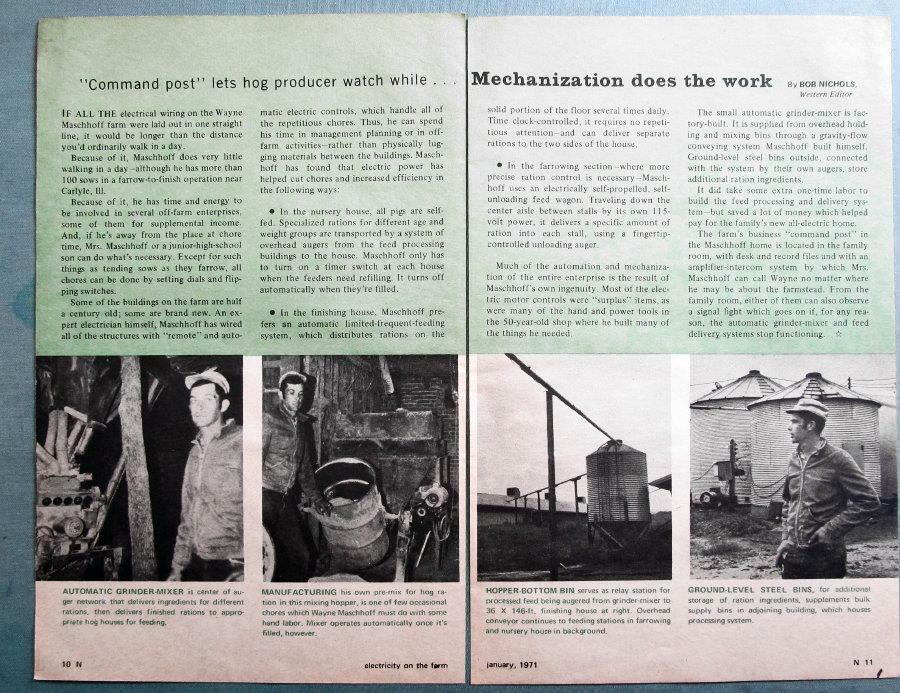 Original 1971 Electric Farmer Article Features Wayne Maschhoff, Carlyle Illinois