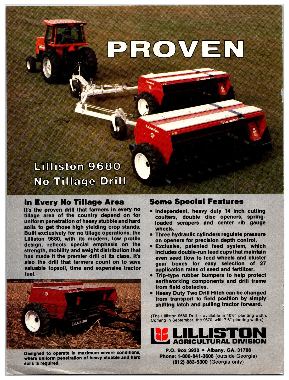 Vintage Original 1980s- Lilliston 9680 Grain Drills – Original Print Ad (8 x 11)