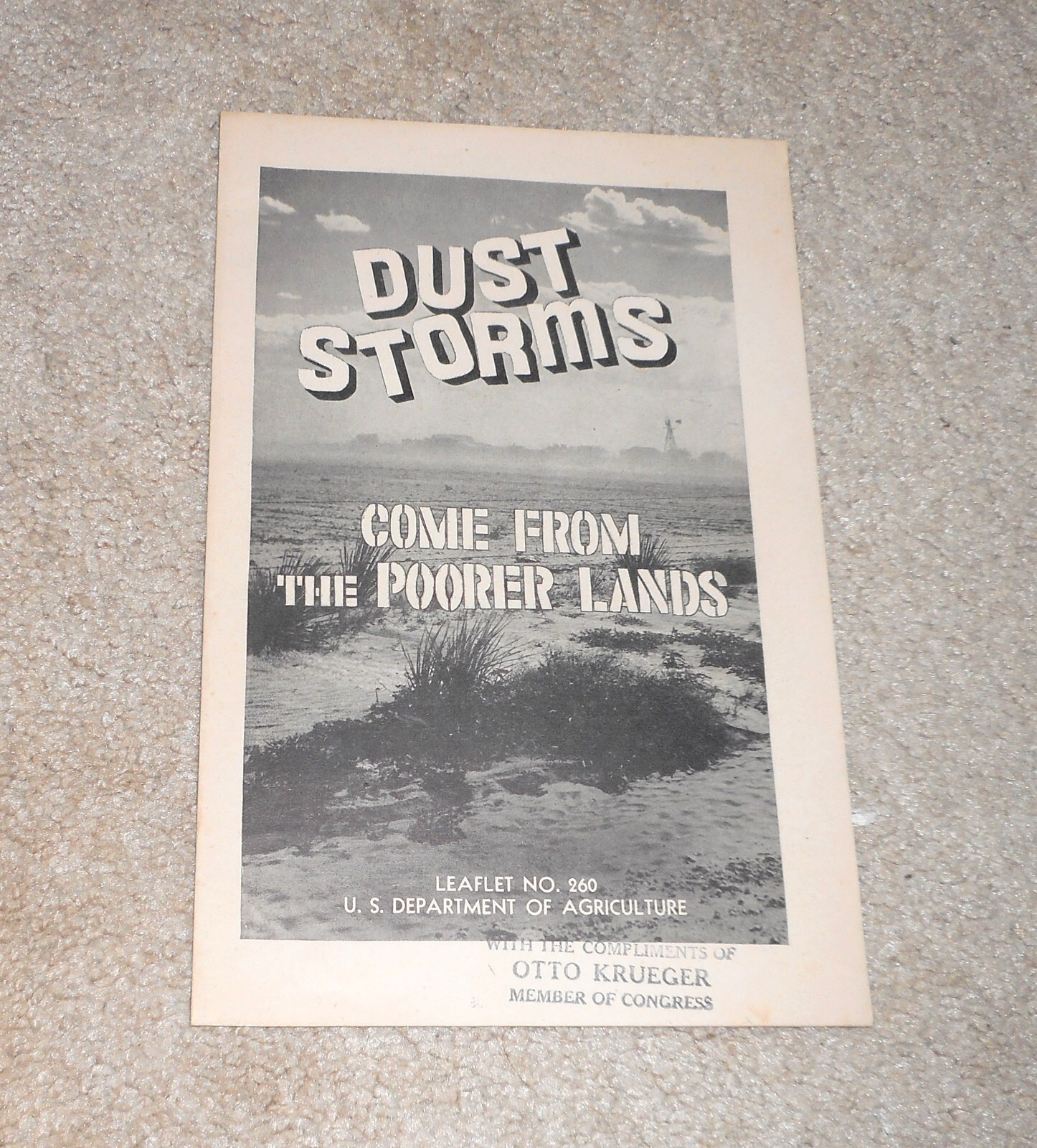 1949 US Department of Agriculture Dust Storms Come From Poorer Lands Brochure