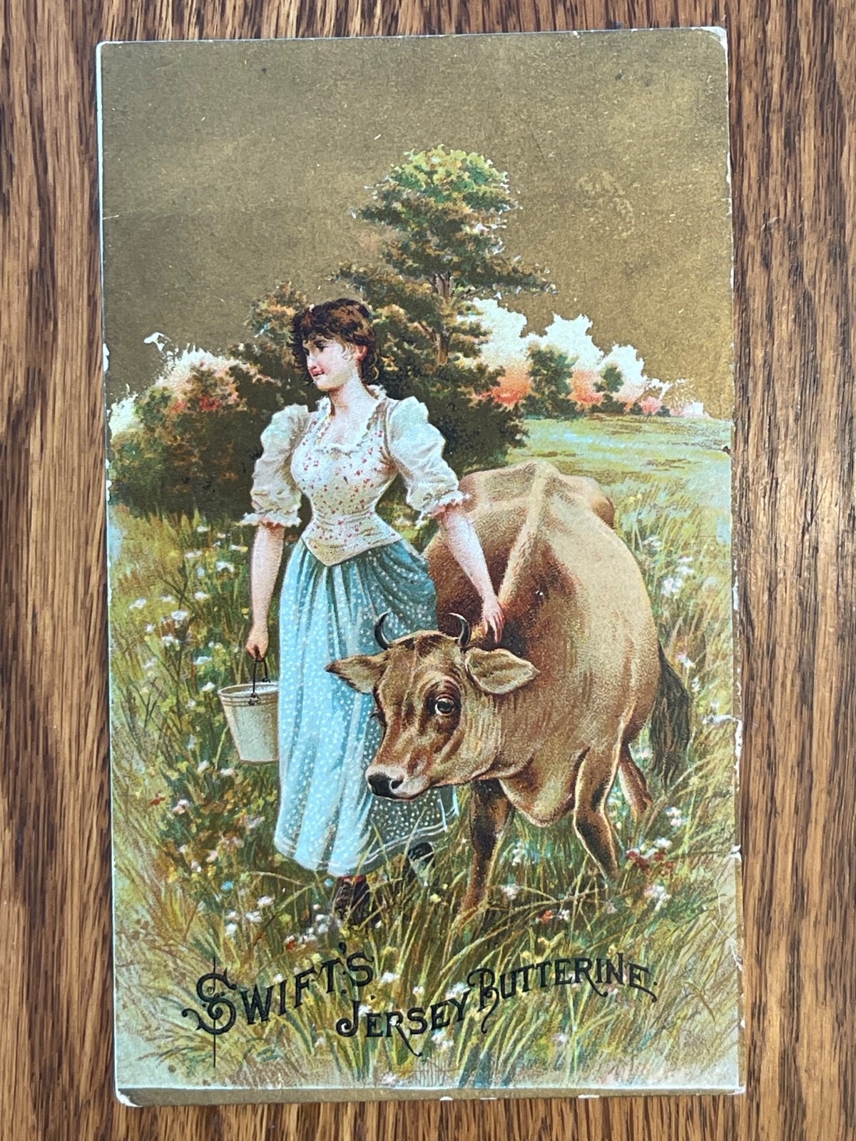Swift&rsquo;s Jersey Butterine 1880s Advertising Card, Union Stock Yards, Chicago