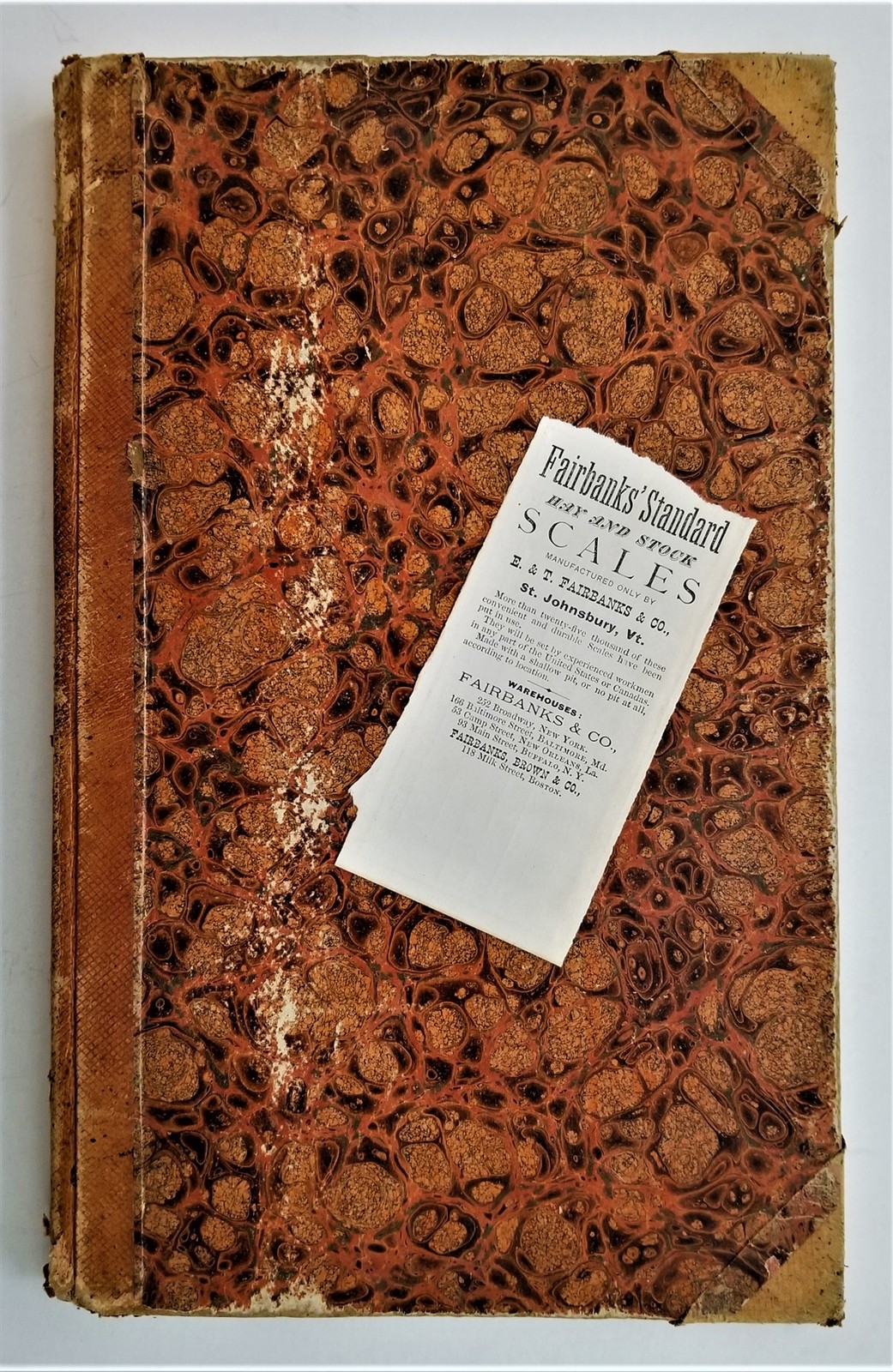1870s antique FAIRBANKS HAY SCALES johnsbury vt LEDGER RECEIPT BOOK