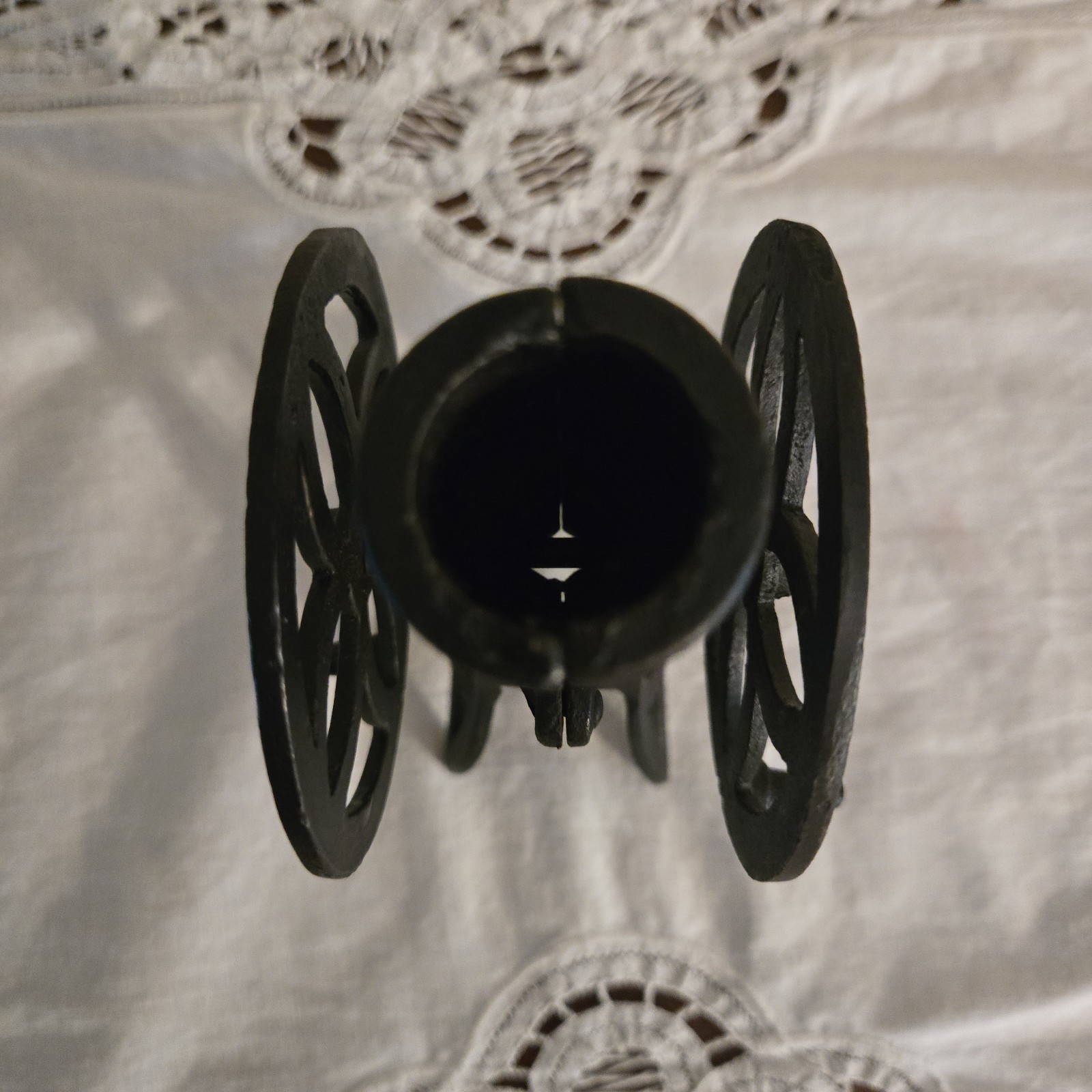 Vtg Black Cast Metal Salesman Sample Coffee Grinder Cream Separator Wheels Turn