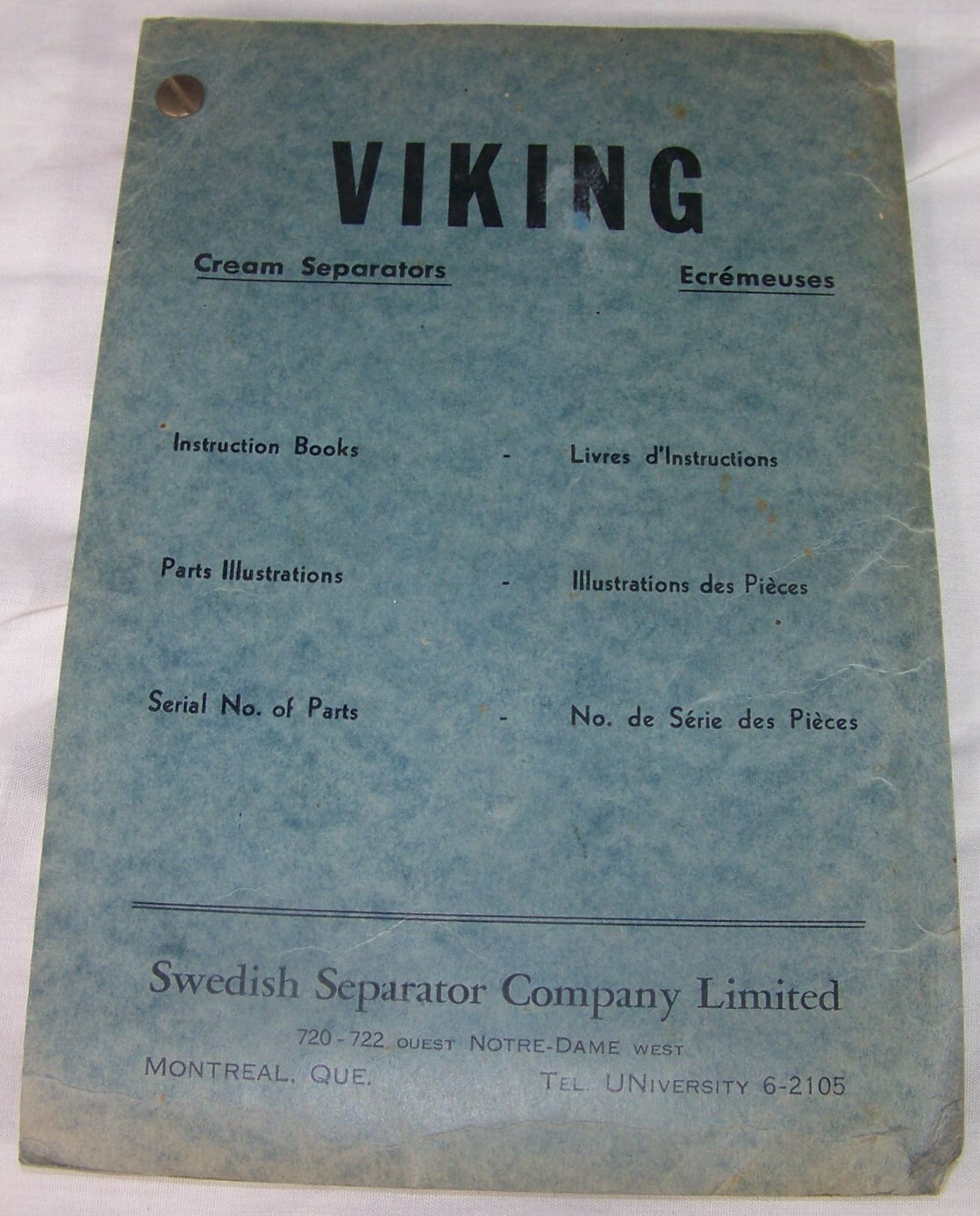 c1949 VINTAGE VIKING CREAM SEPARATOR ADVERTISING BOUND INSTRUCTION MANUAL LOT