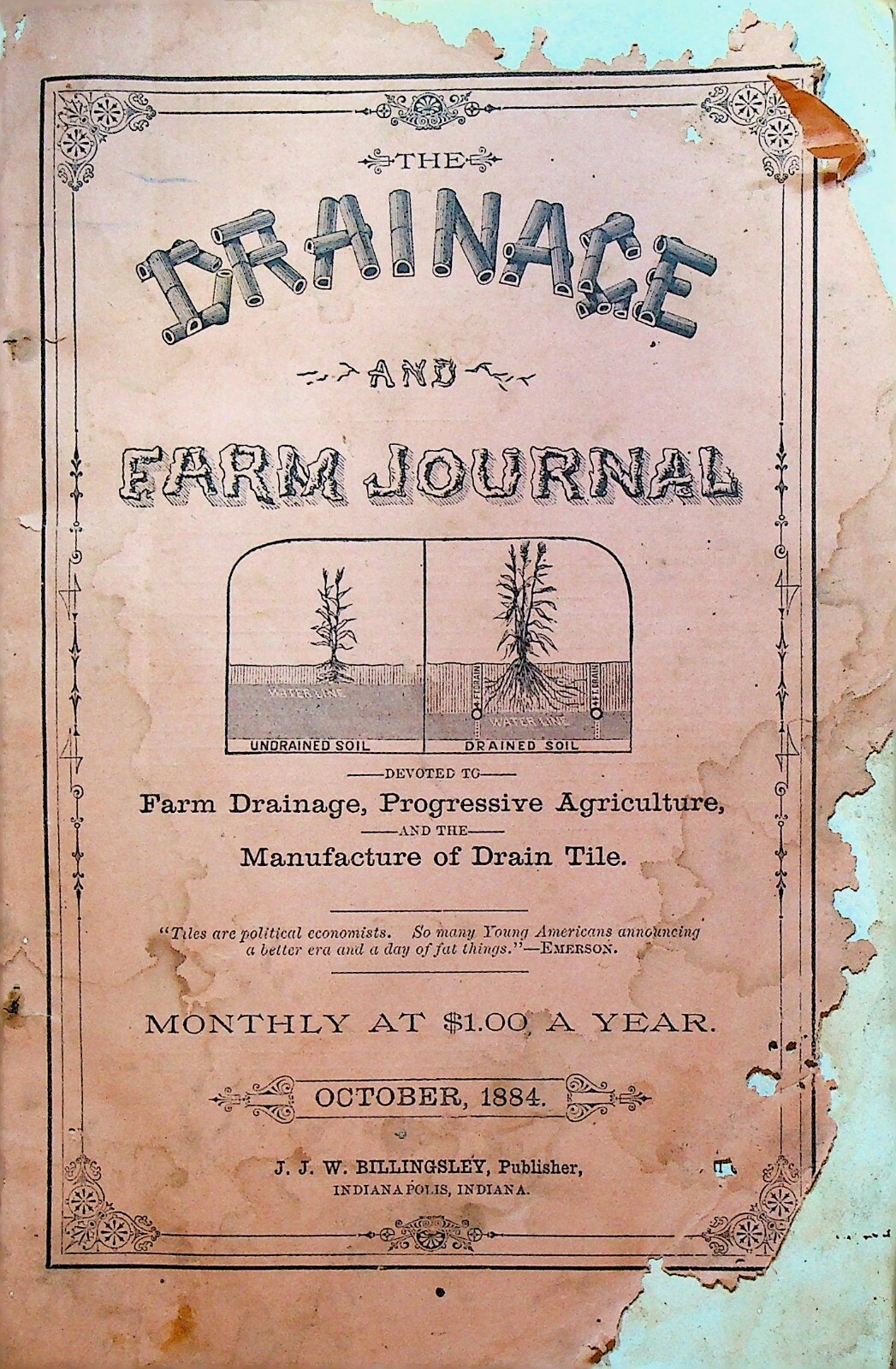 Drainage & Farm Journal Magazine October 1884 Machinery Ads Telephone