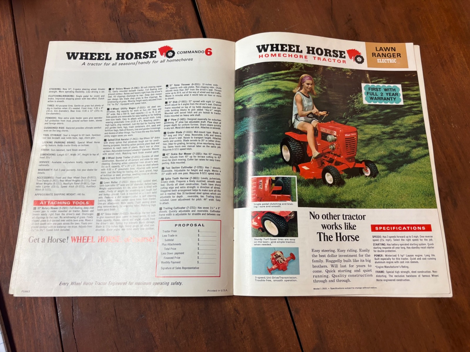 Vintage Wheel Horse Garden Tractor Sales Brochure Raider Charger Commando Ranger