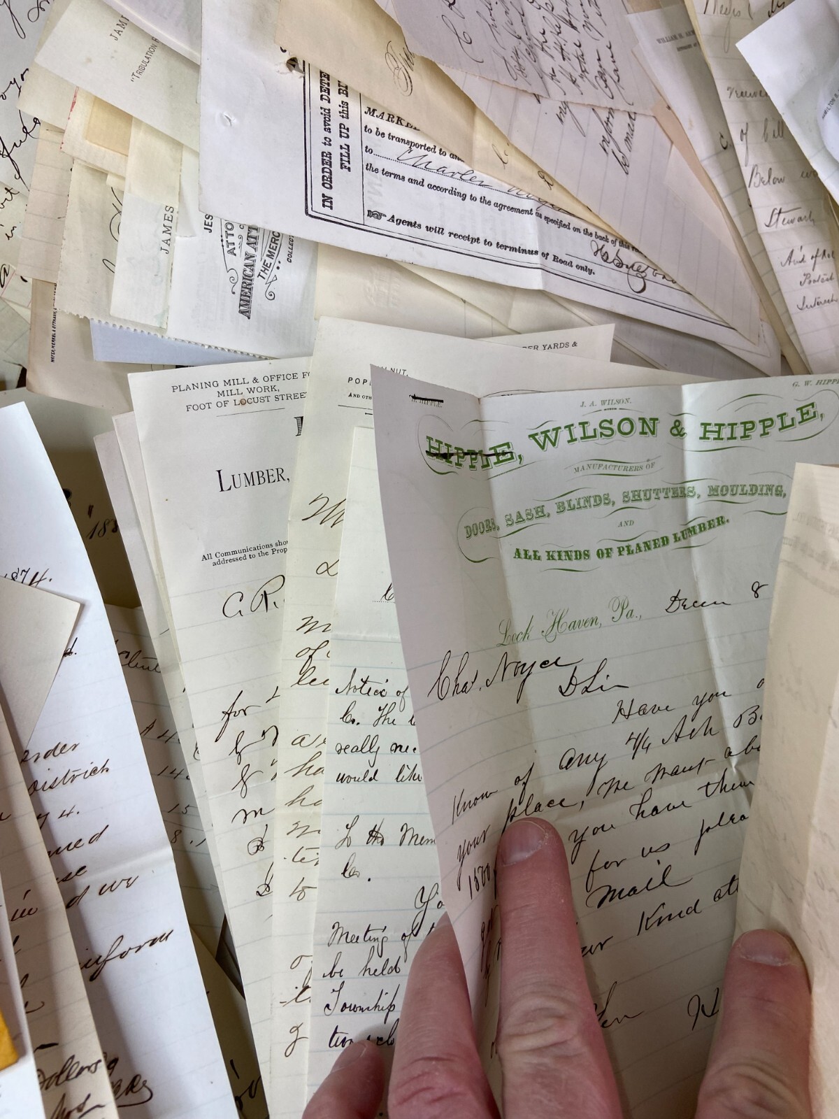 RARE HUGE Letter & Doc Archive 750+ Noyes Lumber 1880s Westport Pennsylvania PA