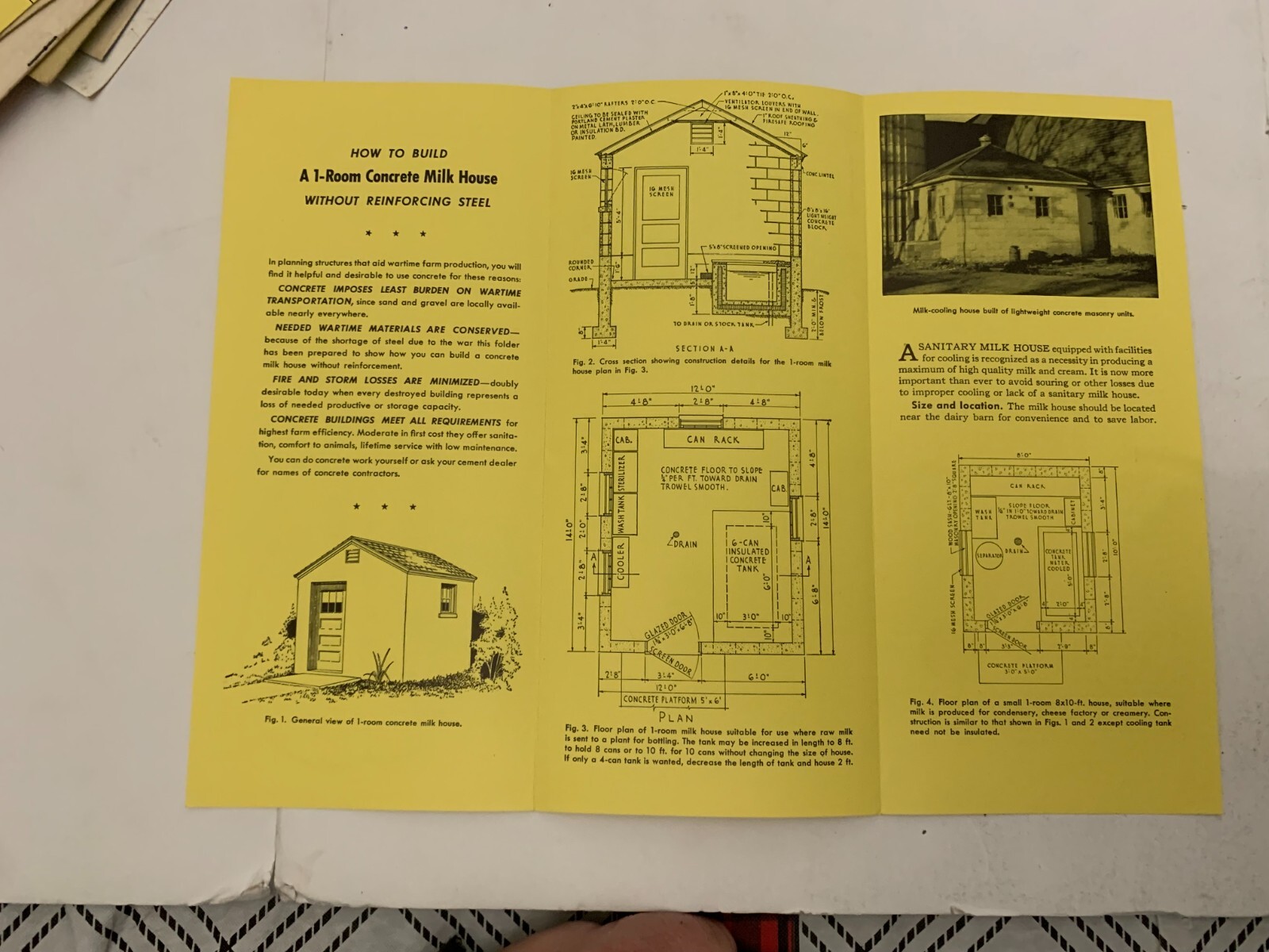 c1940 Portland Cement Co Des Moines Iowa 1-Room Concrete Milk House Brochure