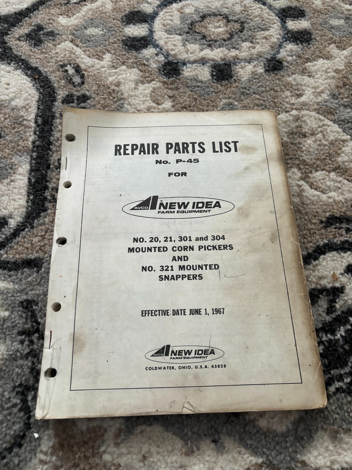 New Idea 20 21 301 304 Corn Picker Parts Book FCCA24