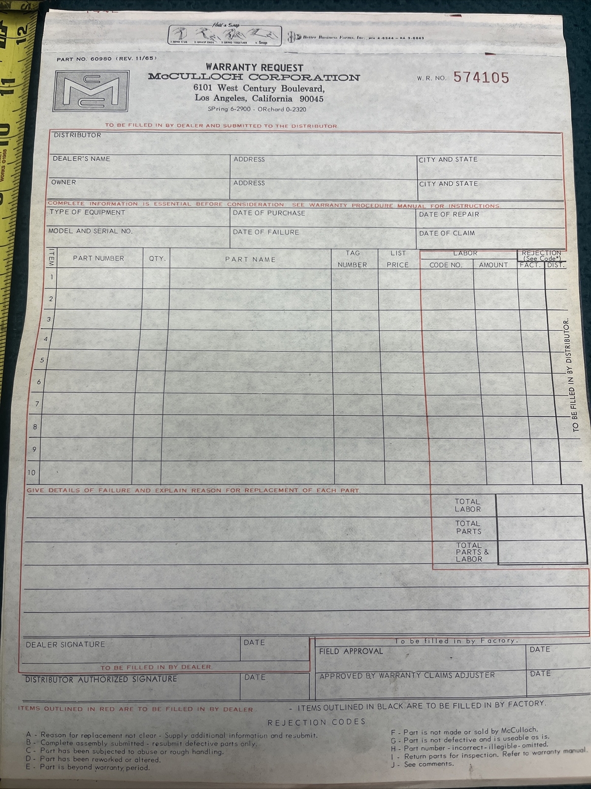 60s Chain Saw Literature McCulloch Paperwork, Papers