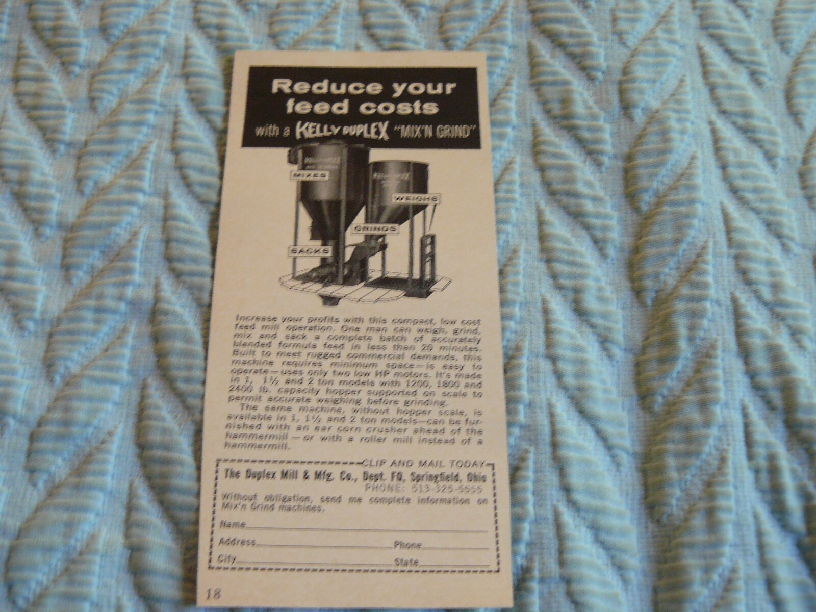 THE FARM QUARTERLY- WINTER 1968-69 -ad- KELLY DUPLEX-Mix & Grind/ Springfield OH
