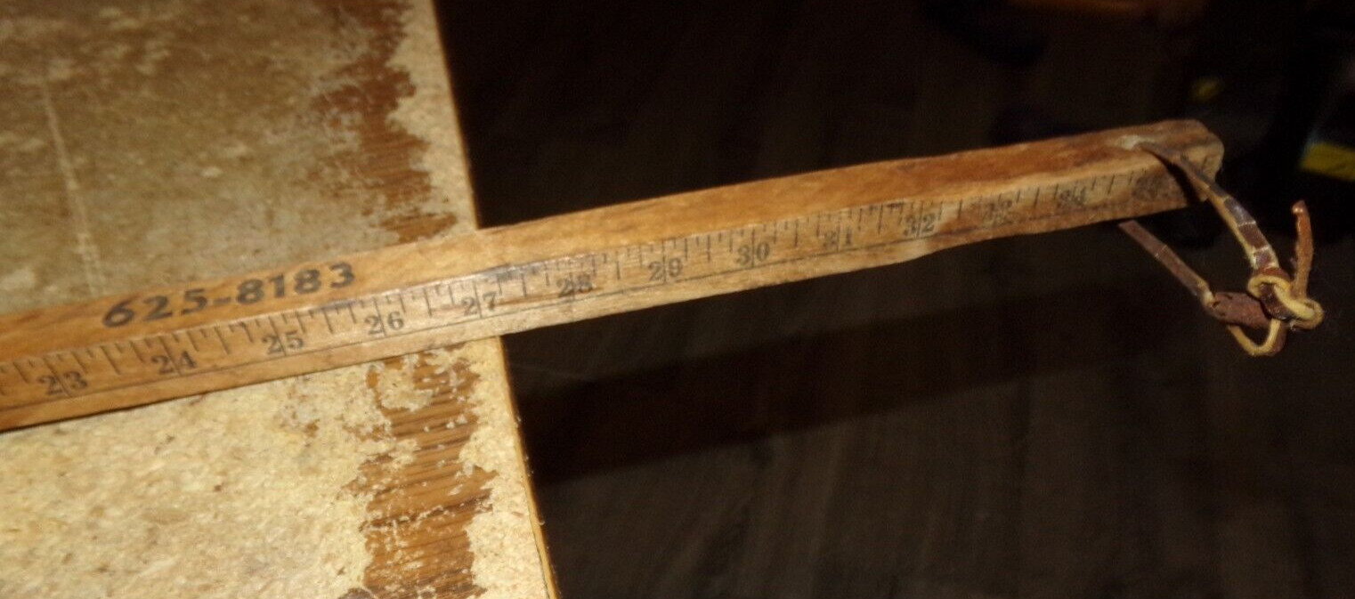vintage new holland lanark-rock falls square wood yardstick good used