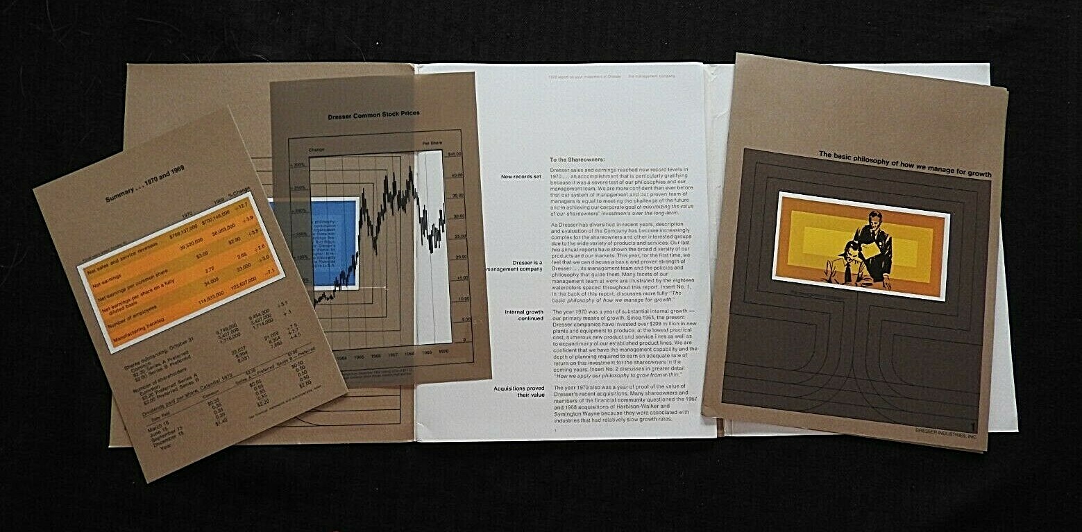 1969 1970 DRESSER INDUSTRIES ANNUAL REPORT STOCK HOLDER PORTFOLIO DALLAS TX NRMT