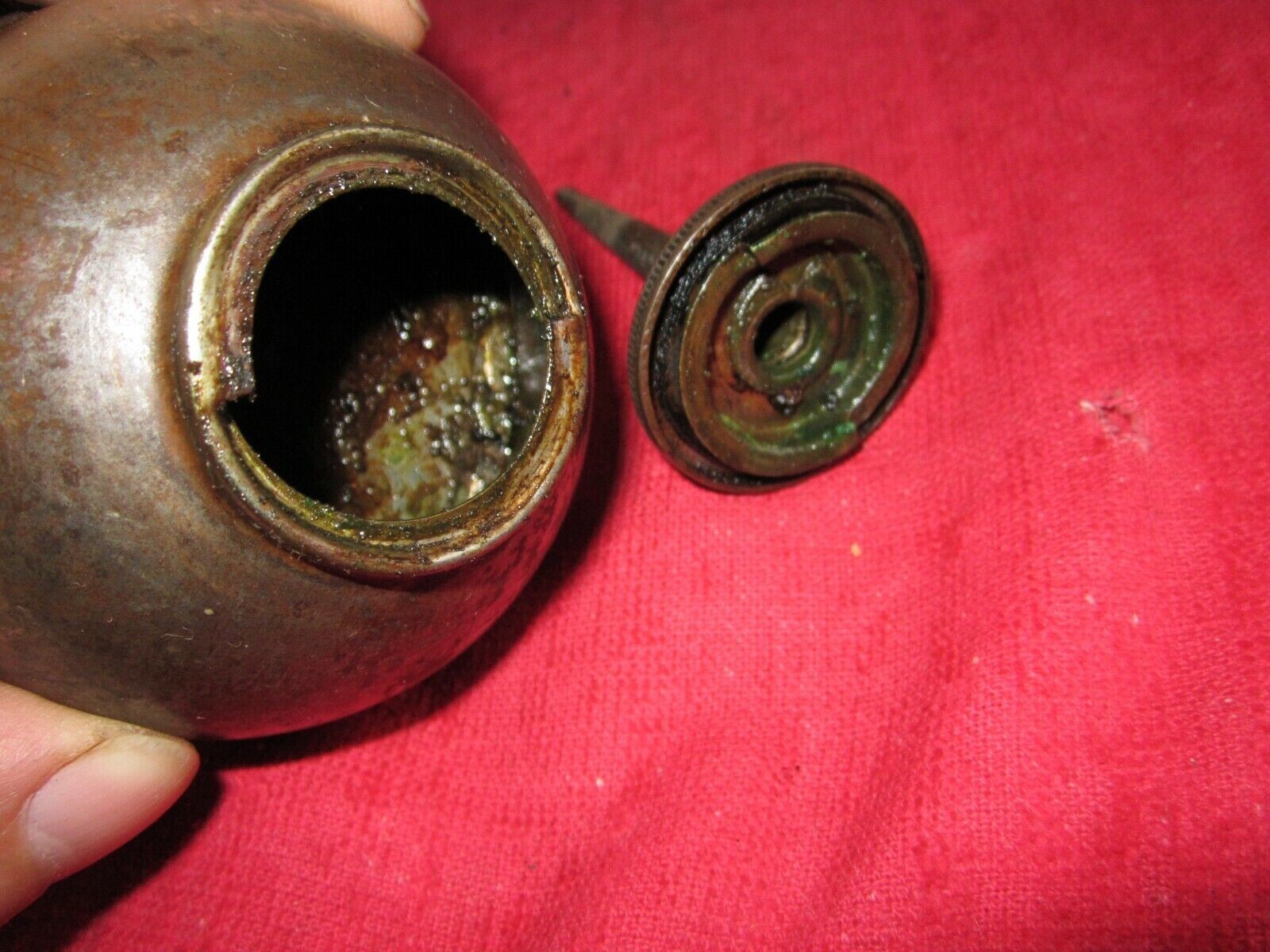 1908 GREAT WESTERN ROCK ISLAND PLOW Co. ILLINOIS, THUMB OILER OIL CAN