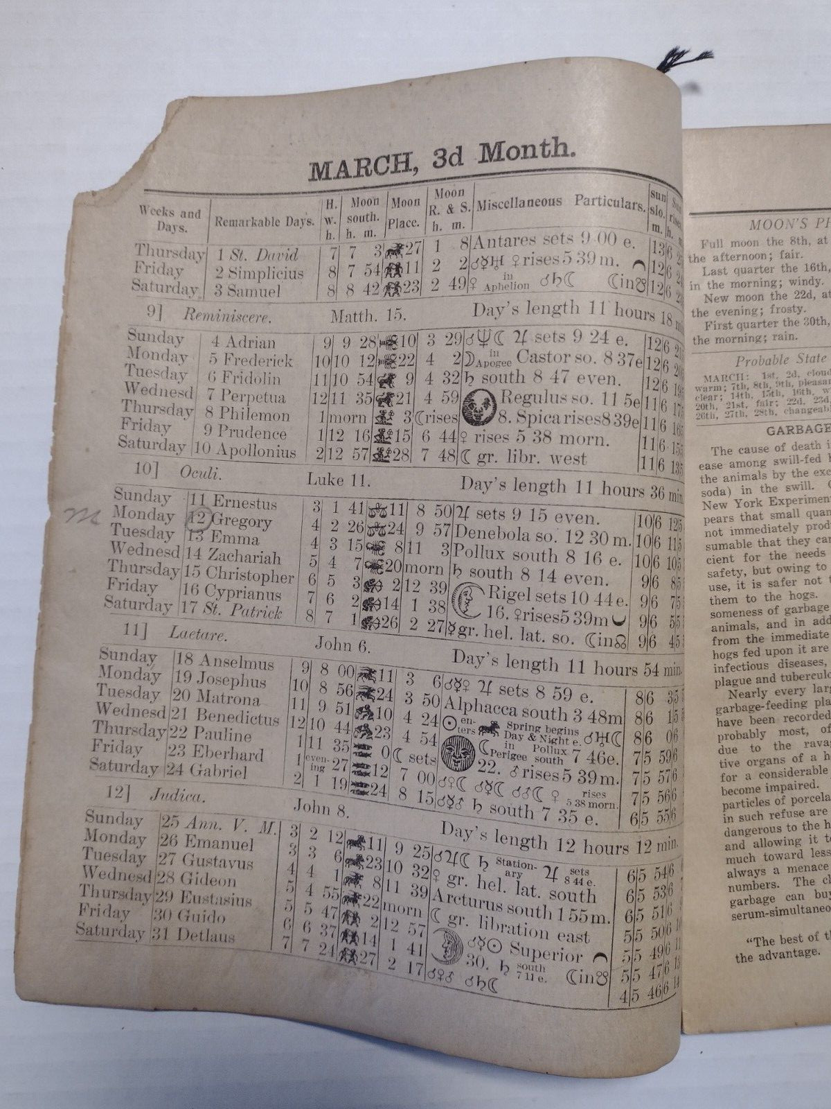 1917 John Baer&rsquo;s Sons Lancaster, PA Agricultural Almanac