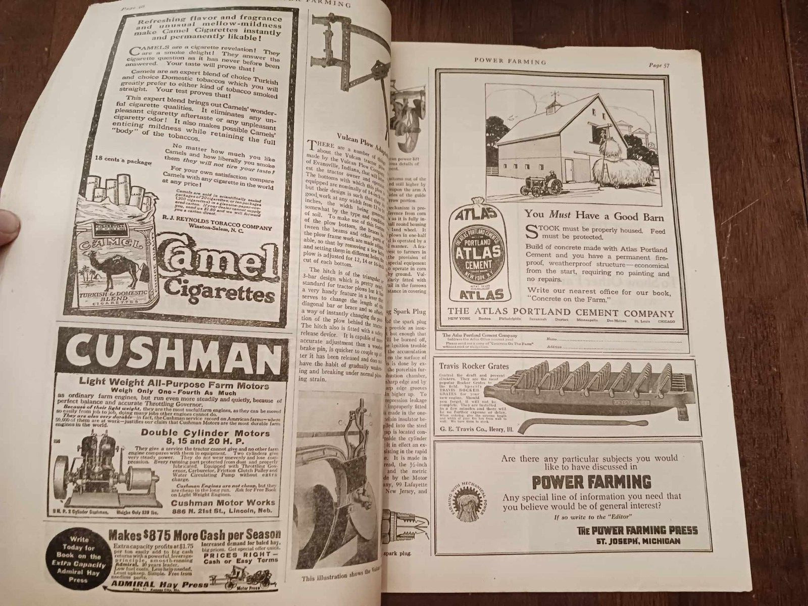 Vintage Magazine Power Farming September 1919 Holt Caterpillar Ads Photos